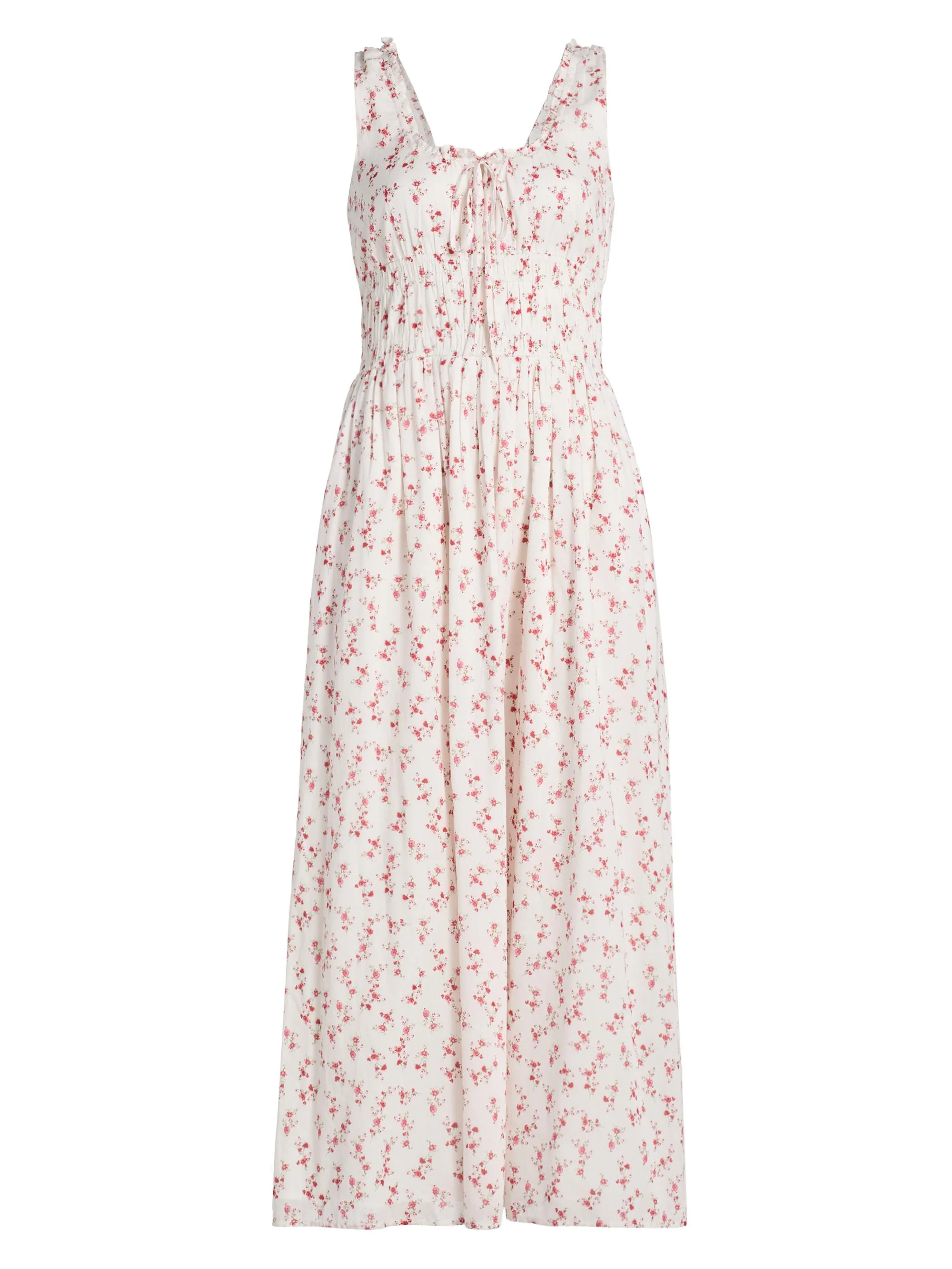 Women's Jordie Floral Cotton A-Line Midi-Dress - Rouge Romantic - 1