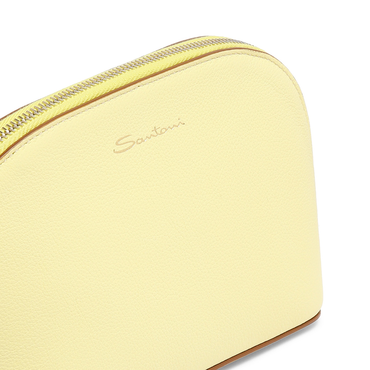 Yellow tumbled leather pouch - 5
