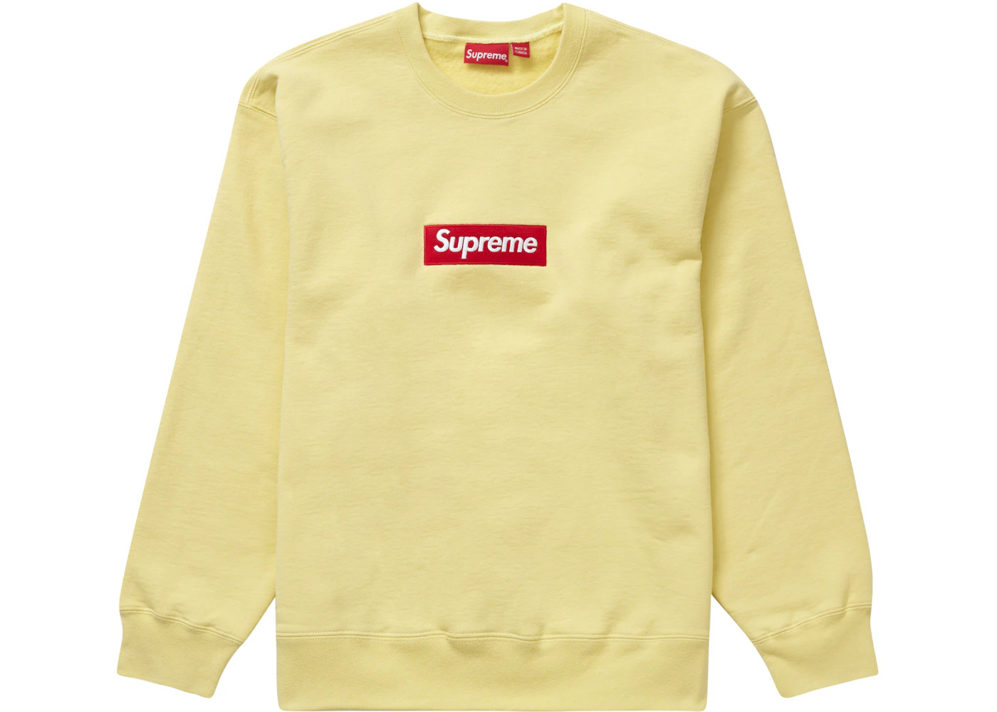 Supreme Box Logo Crewneck (FW22) Pale Yellow - 1