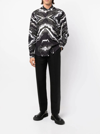 PHILIPP PLEIN Sugar Daddy marble-print shirt outlook