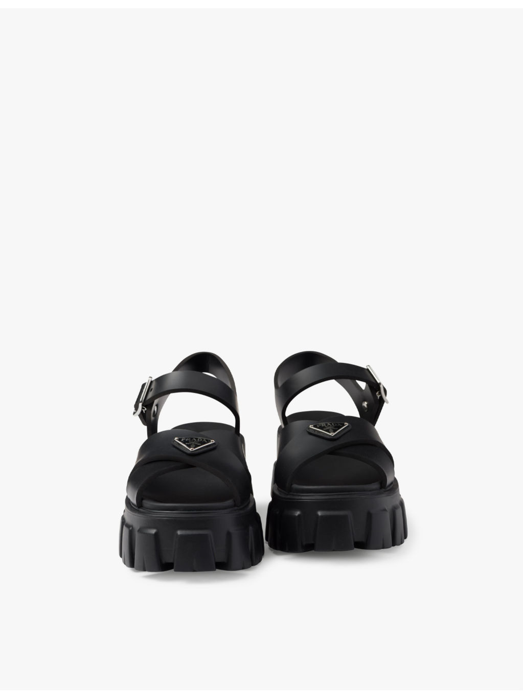 Monolith logo-plaque rubber heeled sandals - 5
