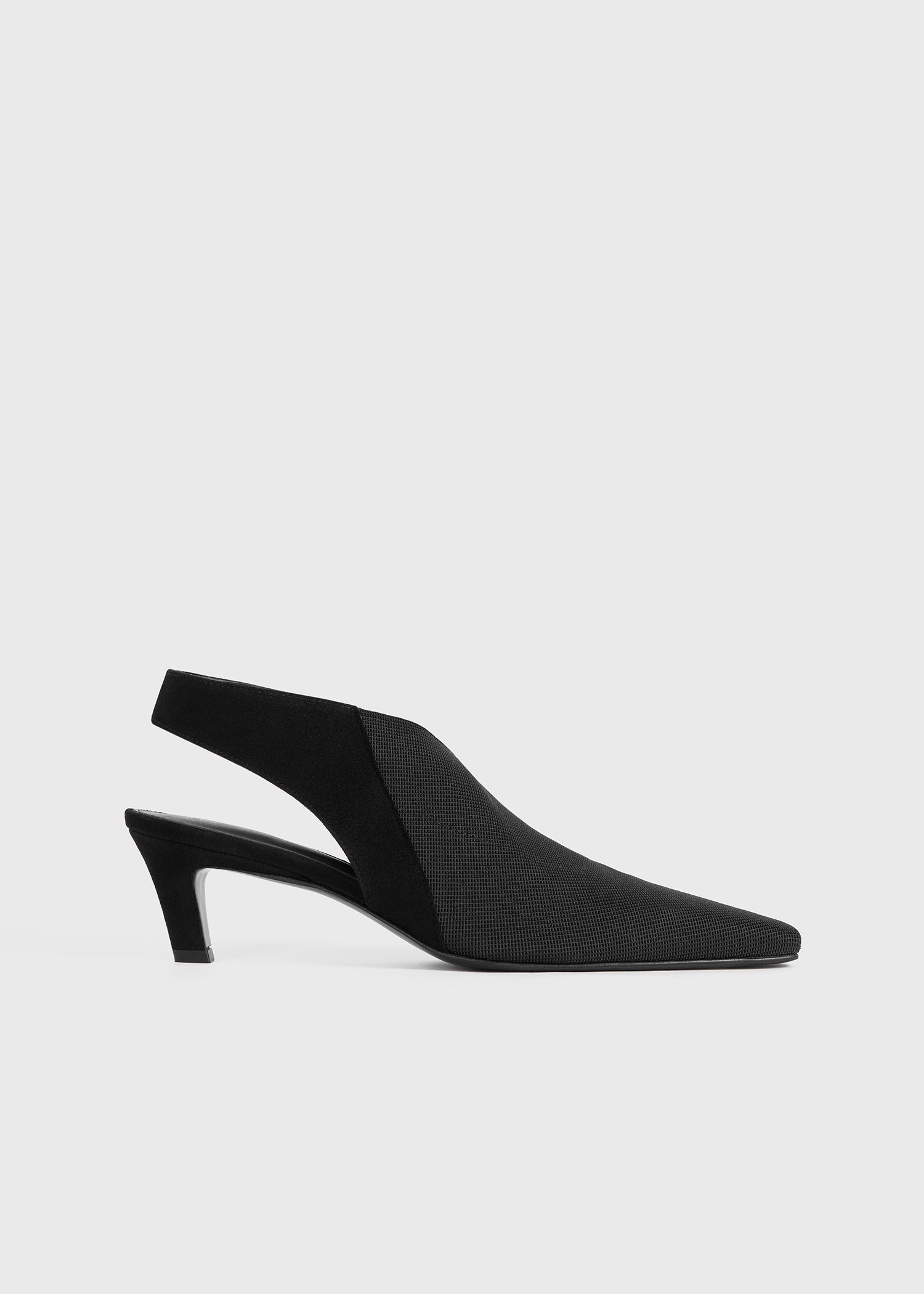 The Mid Heel Elastic Slingback black - 1