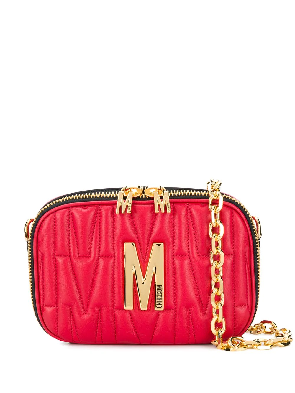 quilted multi-use bag with gold logo - 1