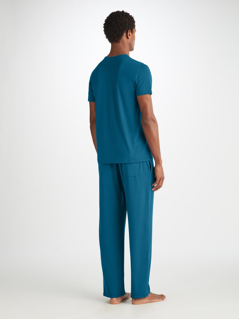 Men's Lounge Trousers Basel Micro Modal Stretch Poseidon Blue - 4