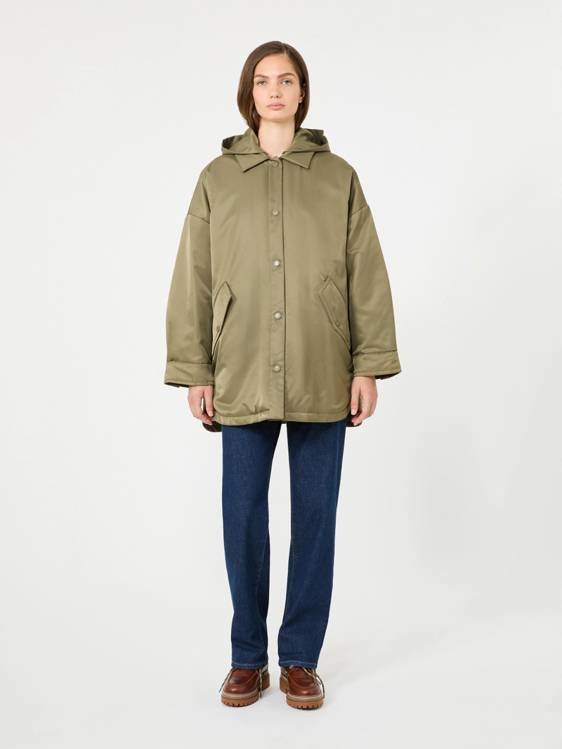 SPIGOLA Reversible down jacket in water-repellent twill - KAKI 3