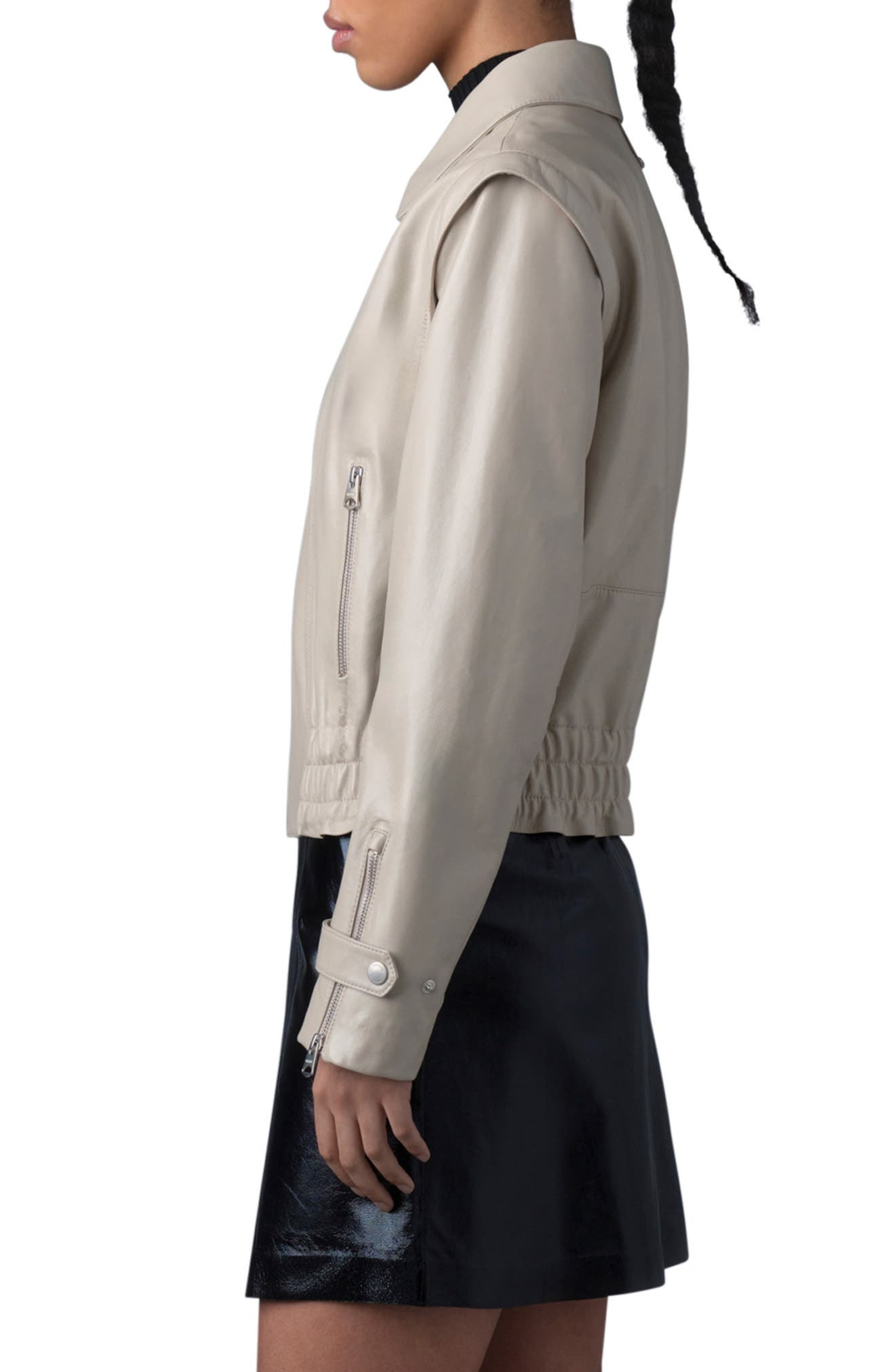 Amoree 2-in-1 Paneled Leather Jacket - 4