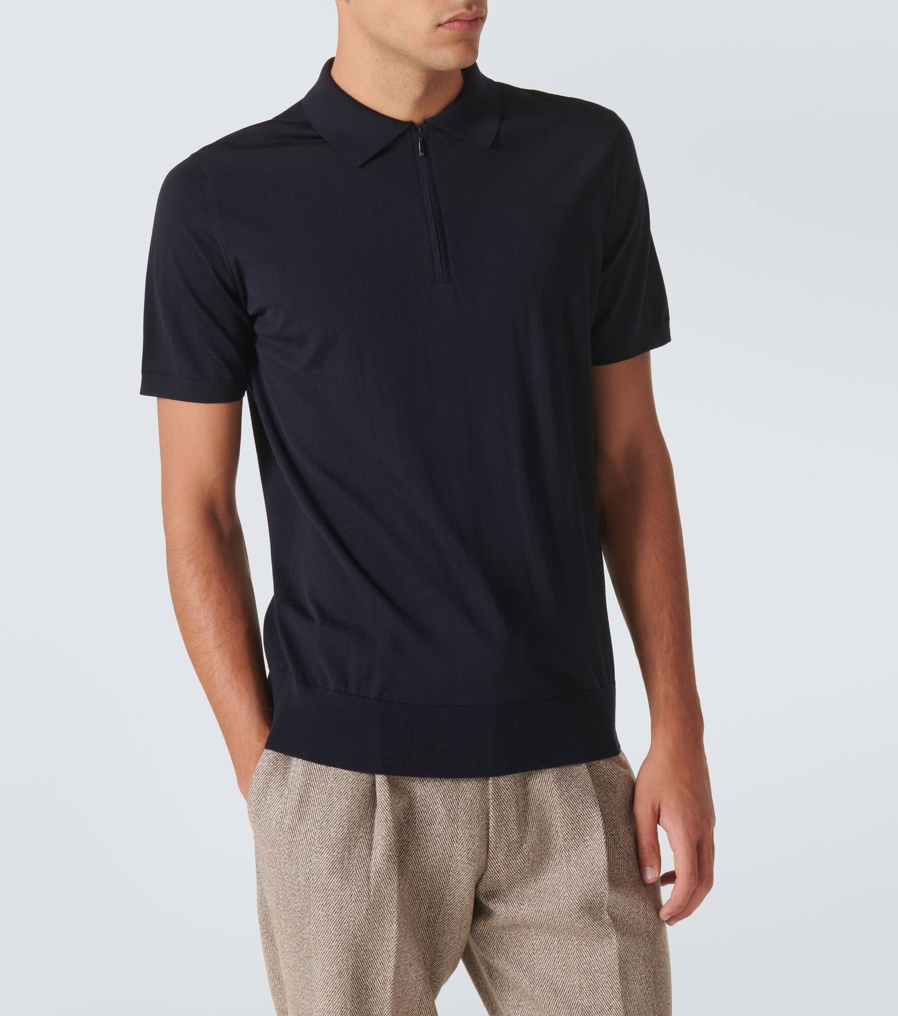 Wool zip-up polo shirt - 3
