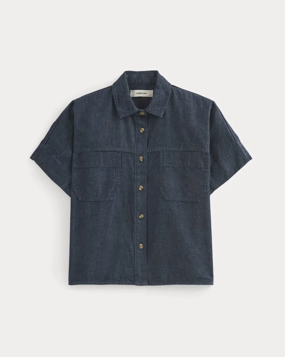 CROPPED BOXY DENIM SHIRT - 1