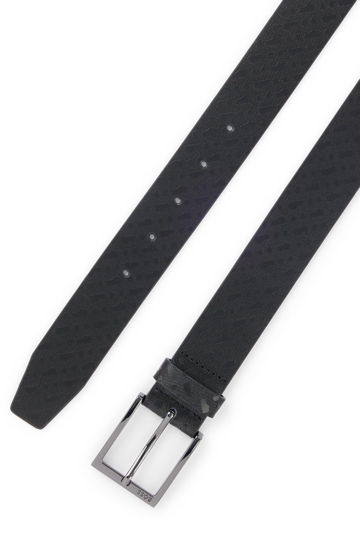 ITALIAN-LEATHER BELT WITH EMBOSSED MONOGRAMS - 3