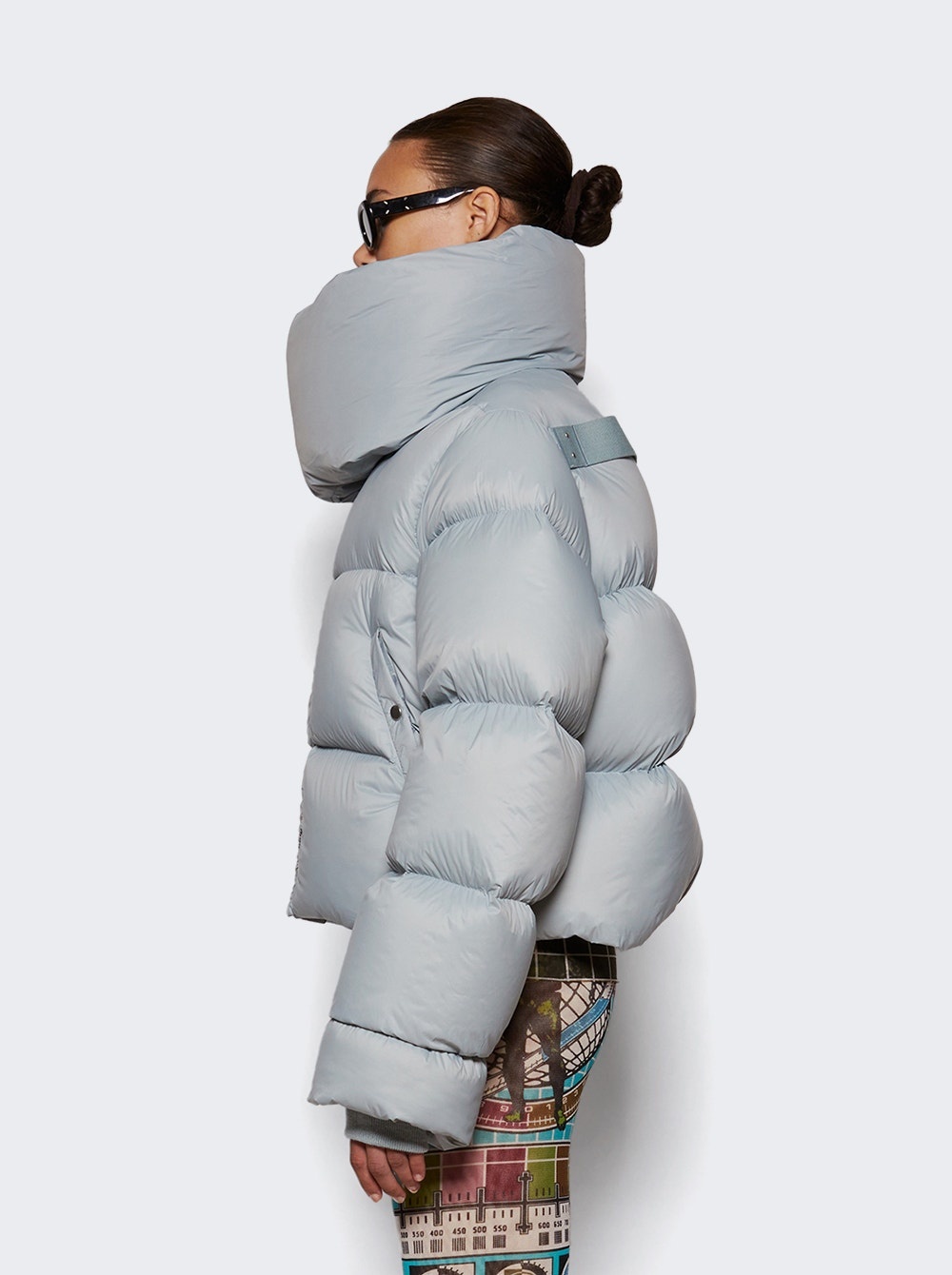 Funnel Neck Jacket Pale Blue - 4