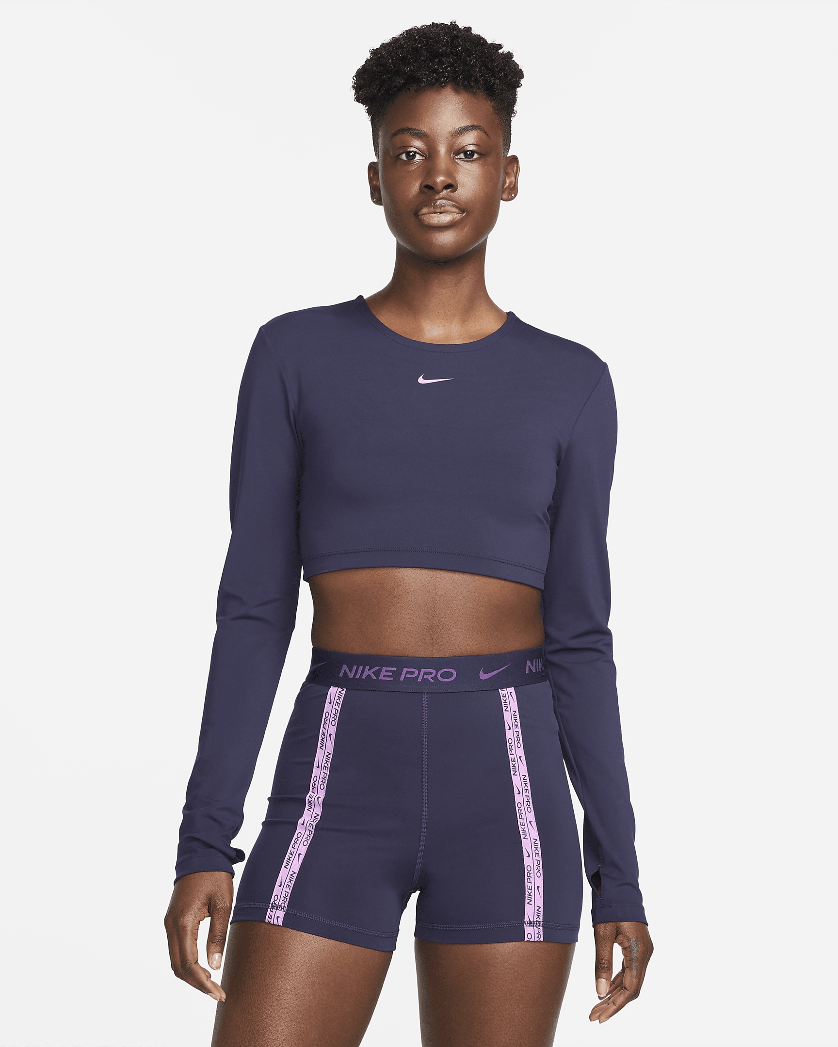 Women's Nike Pro Dri-FIT Cropped Long-Sleeve Top - 2