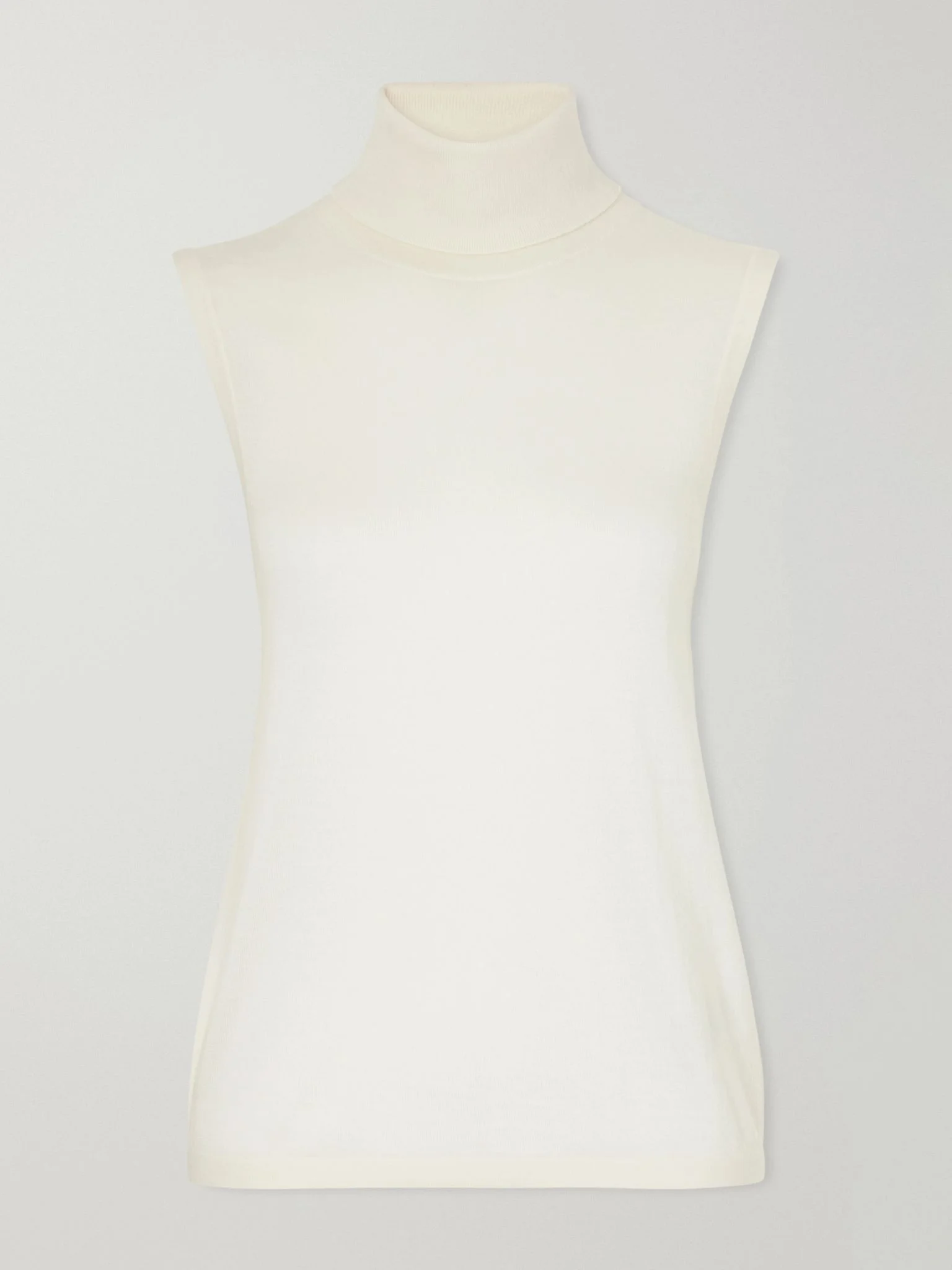 Marelyn cashmere knitted turtleneck top Ivory - 1