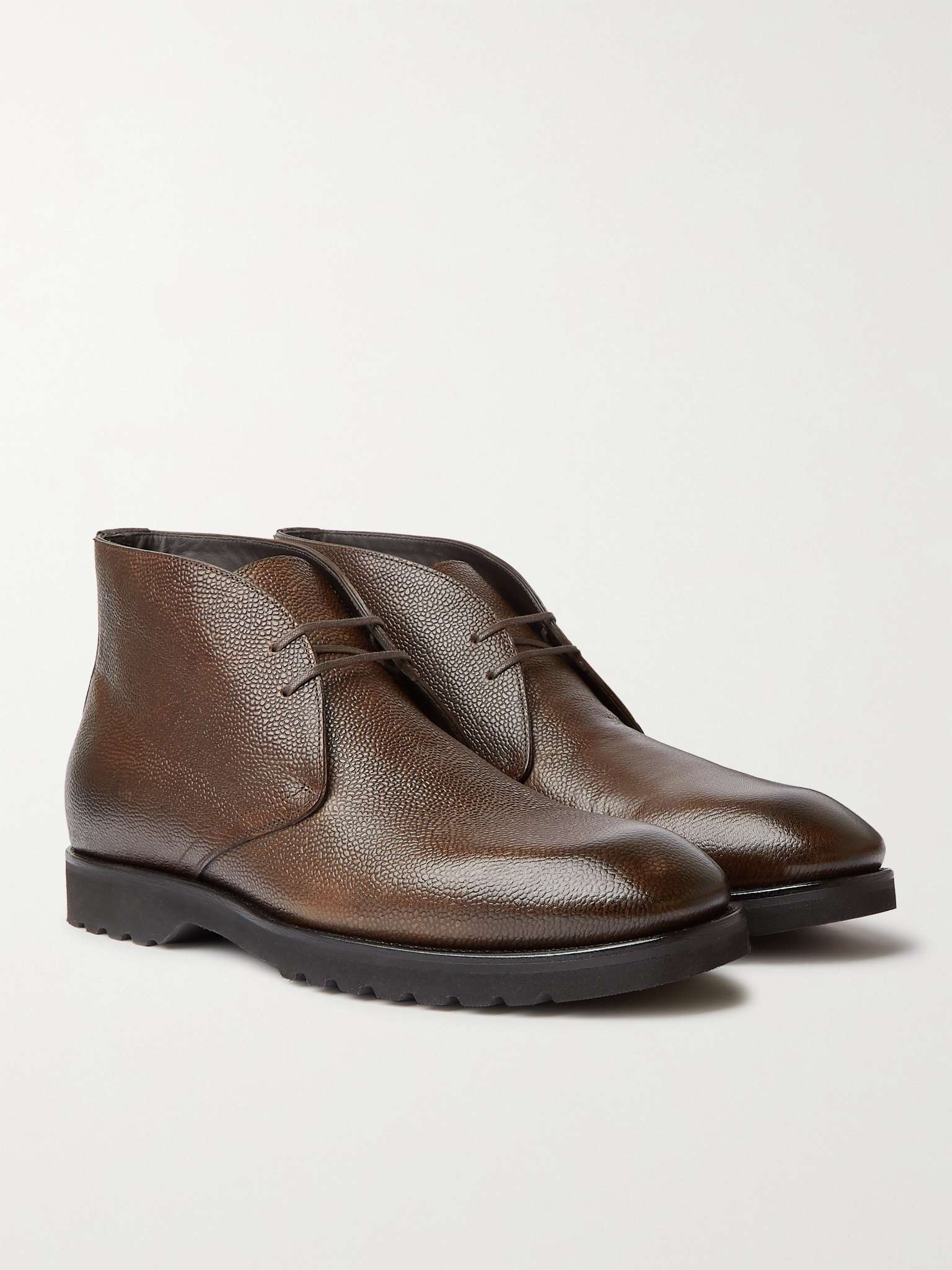 Kensington Pebble-Grain Leather Desert Boots - 4