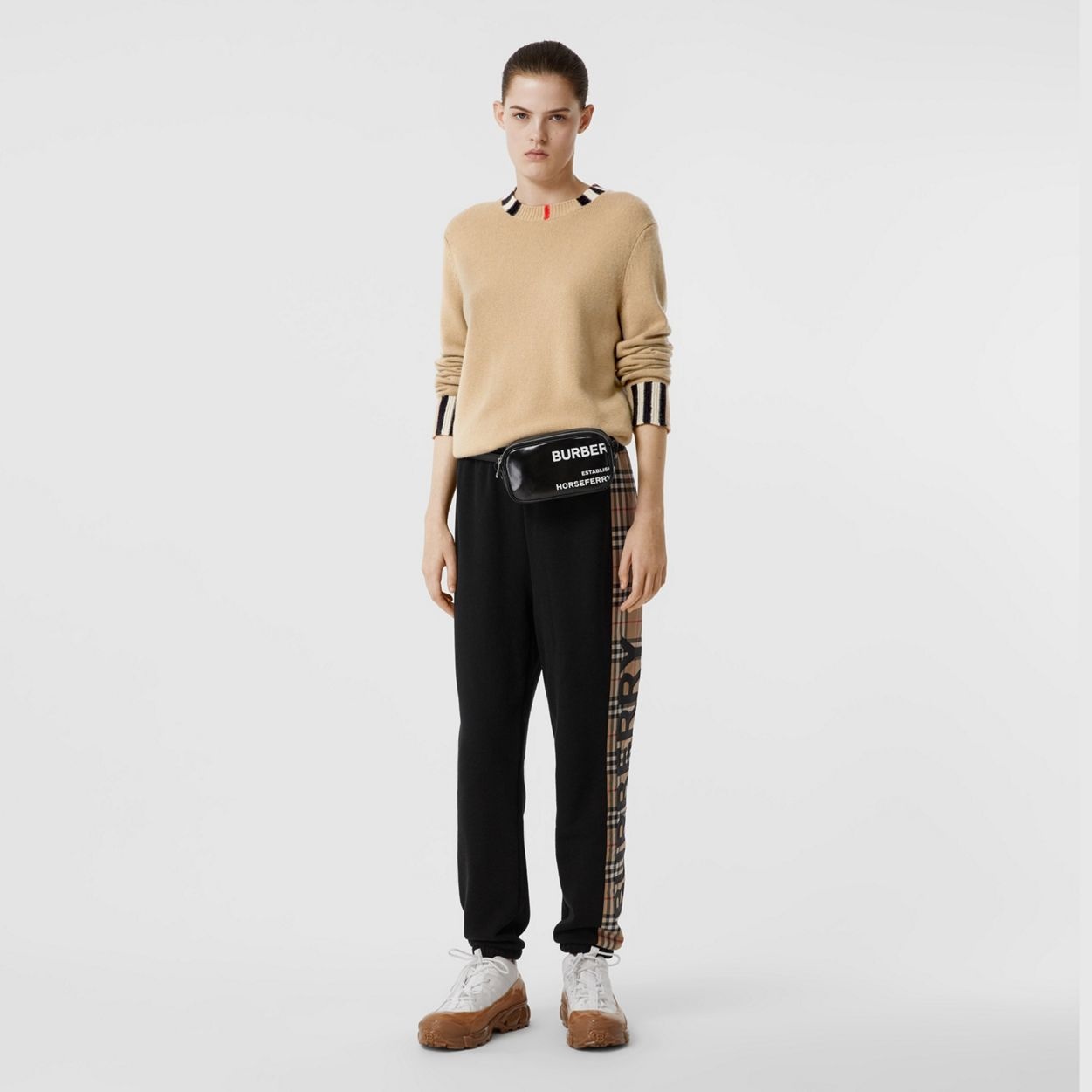 Icon Stripe Trim Cashmere Sweater - 5