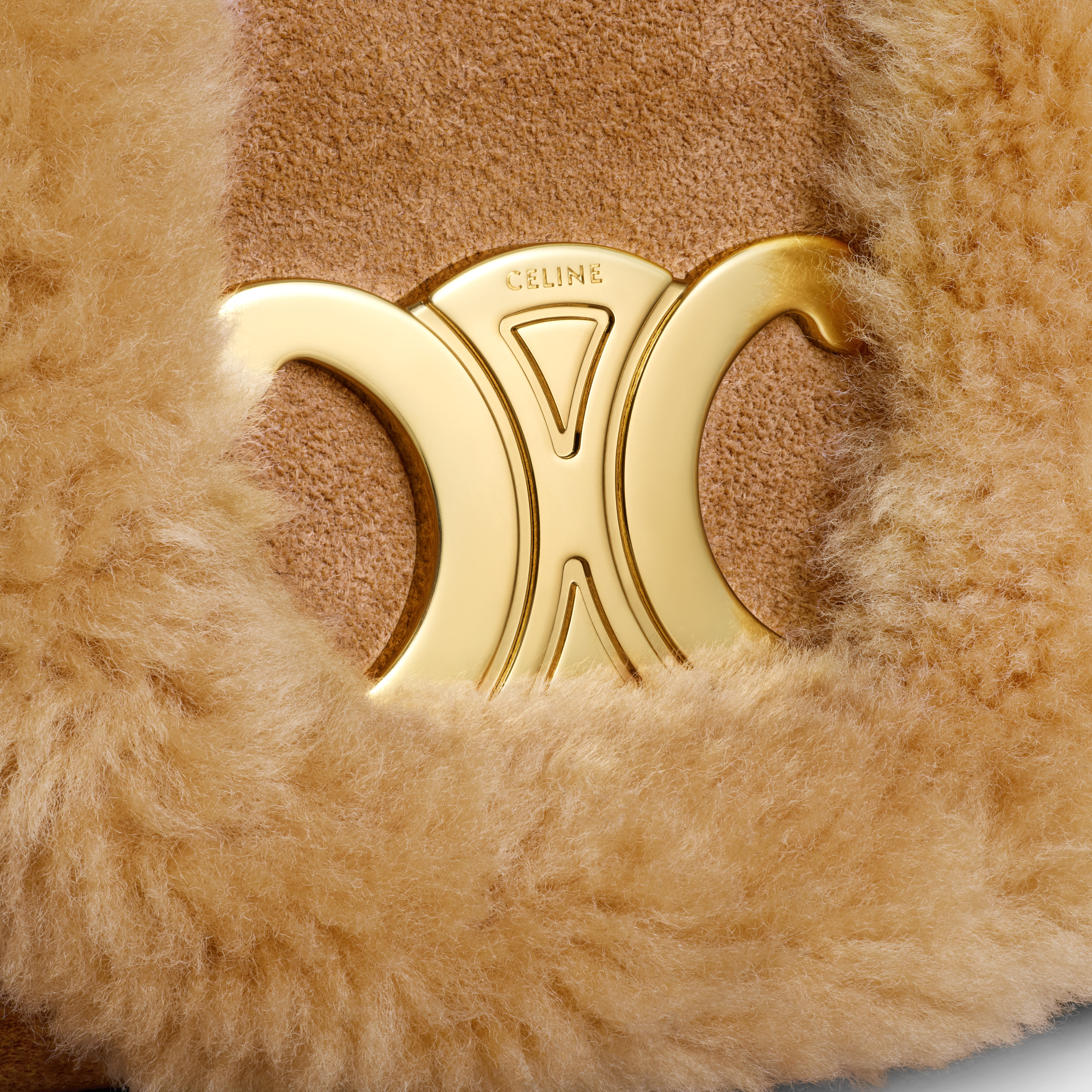 Medium Celine Victoire Bag in SUEDE CALFSKIN AND SHEARLING - 5