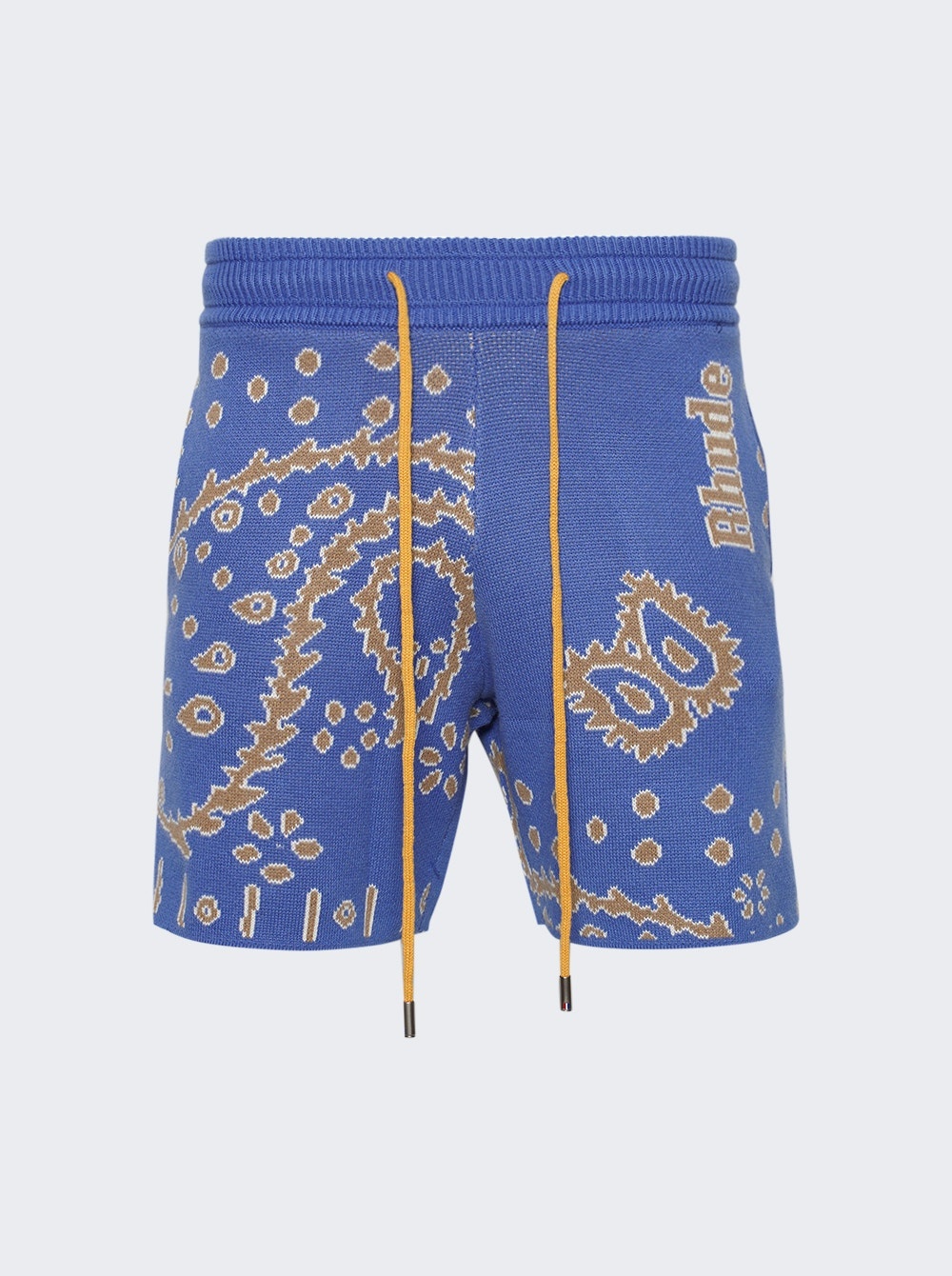 Bandana Knit Shorts Light Blue And Cream - 1