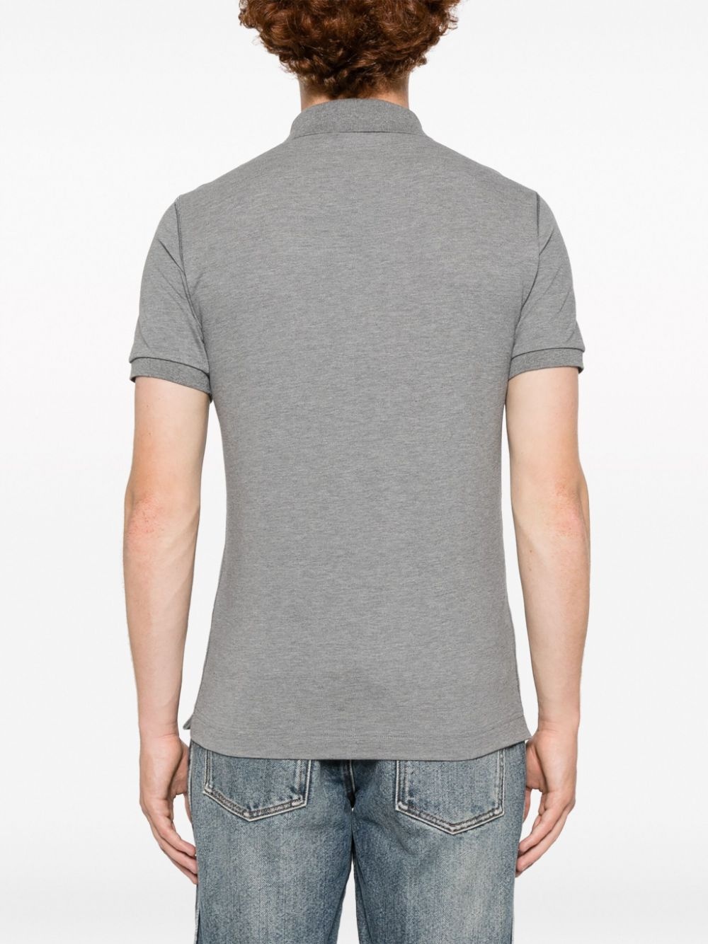 logo-plaque cotton polo shirt - 4