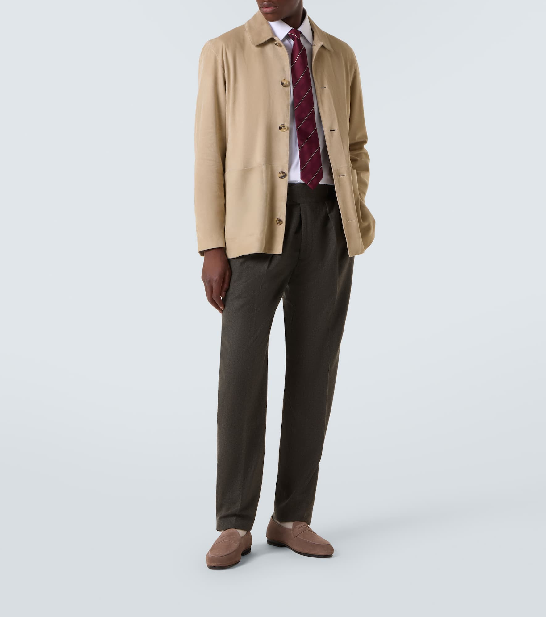 Manny wool flannel tapered pants - 2