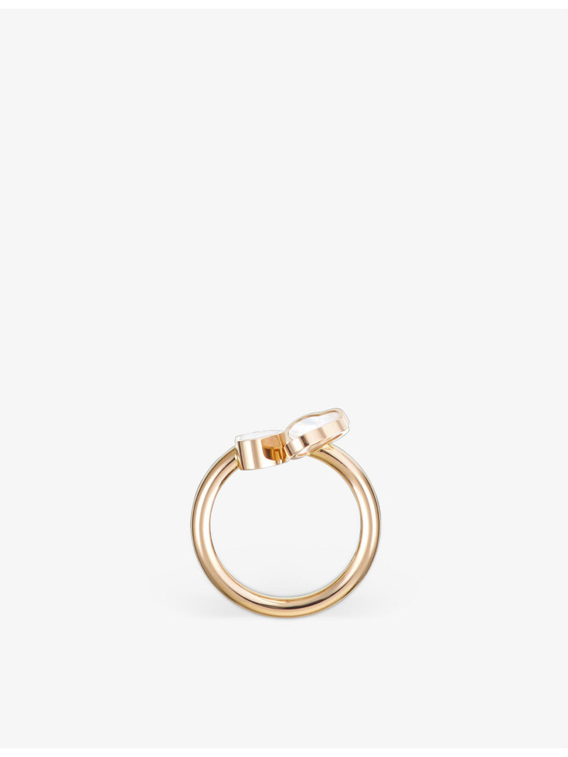 Happy Hearts Wings 18ct rose-gold, mother-of-pearl and diamond ring 3