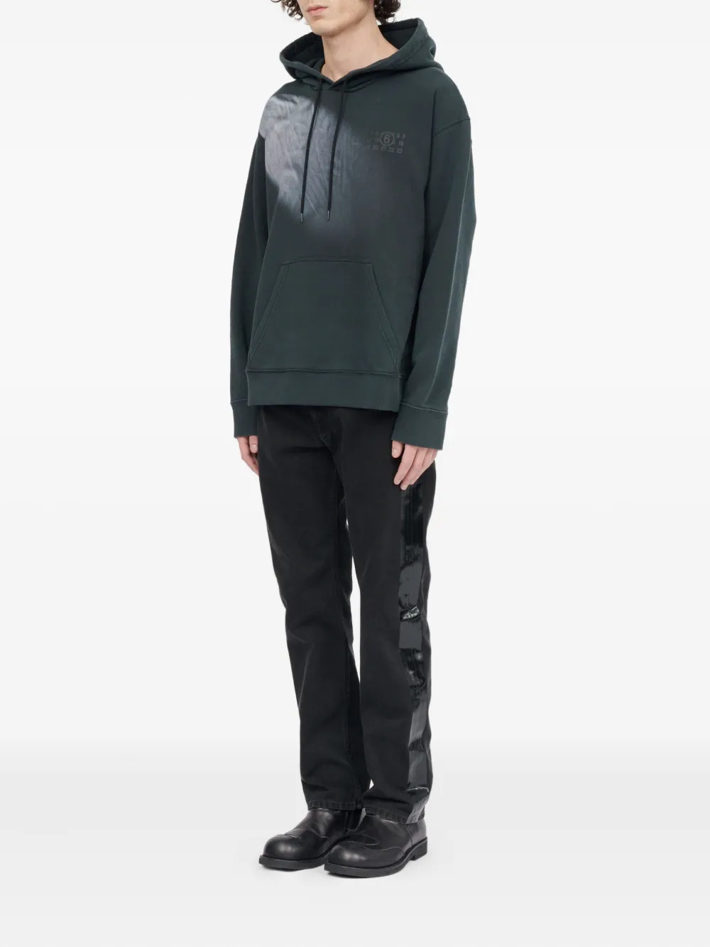 MM6 Maison Margiela - Men Faded Logo Embroidered Hoodie - 2