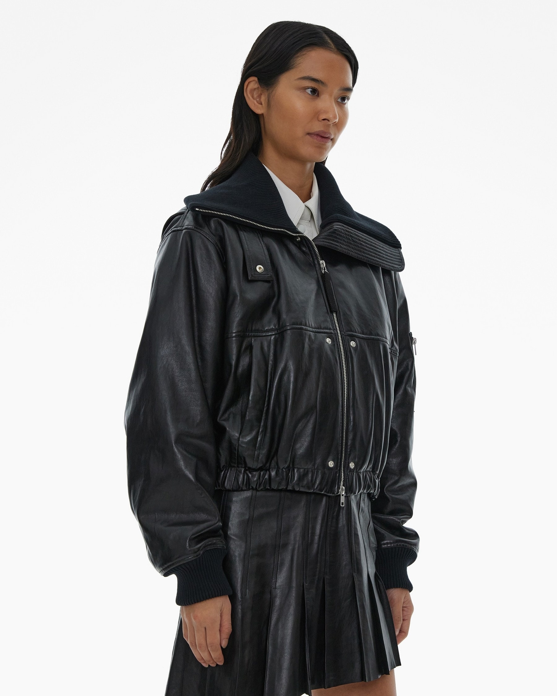 LEATHER BOMBER JACKET - 5