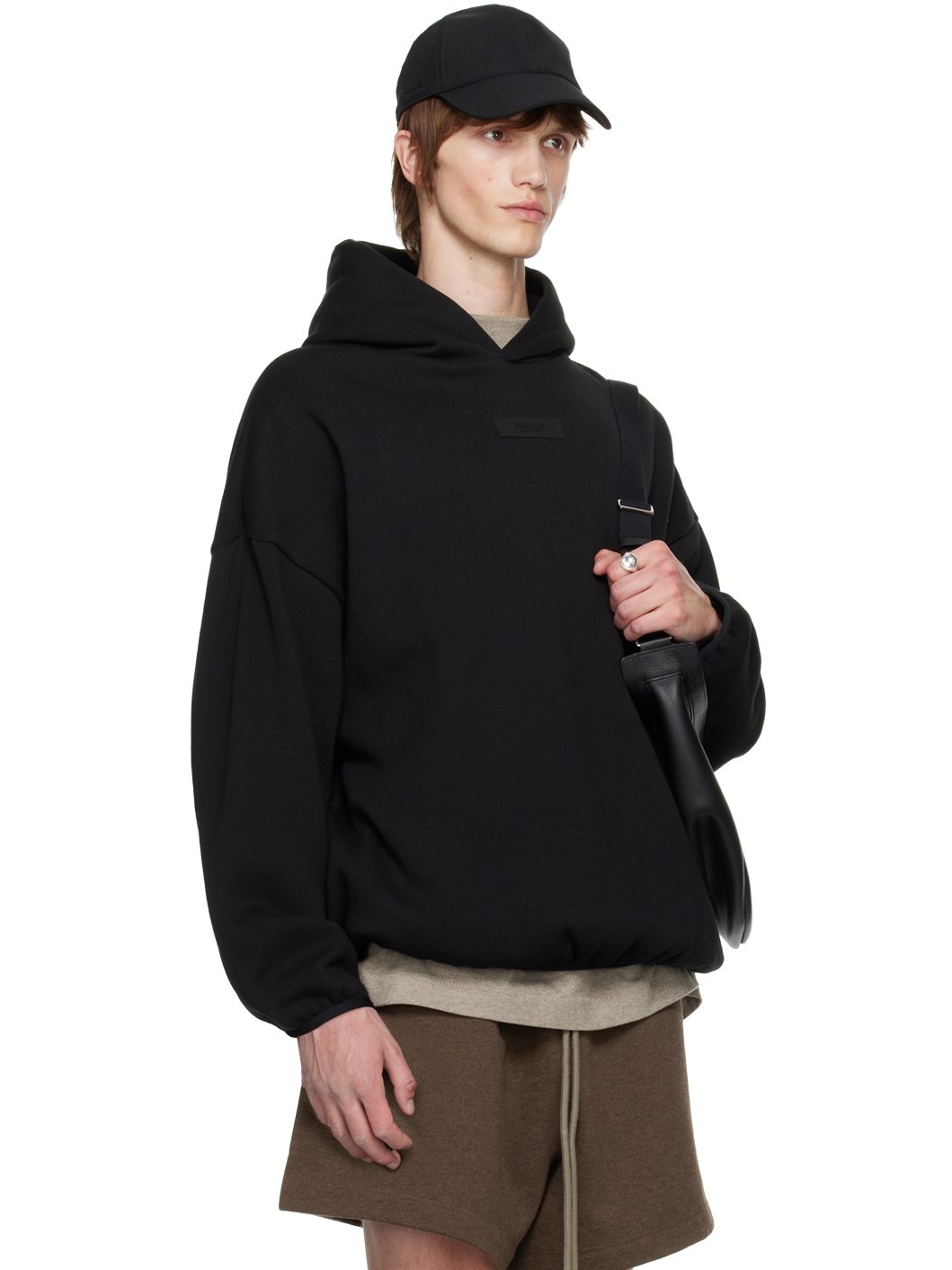 Black Elasticized Hoodie - 2