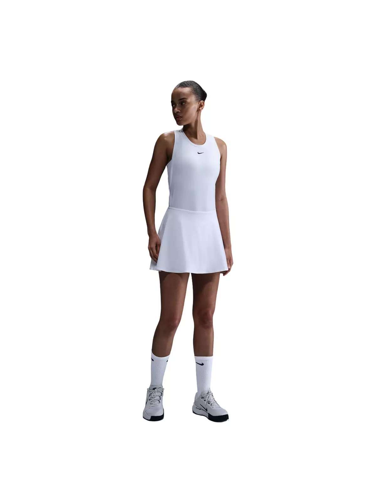 Women's Dri-FIT Victory Mid-Rise Short Flouncy Tennis Skirt -White - 3