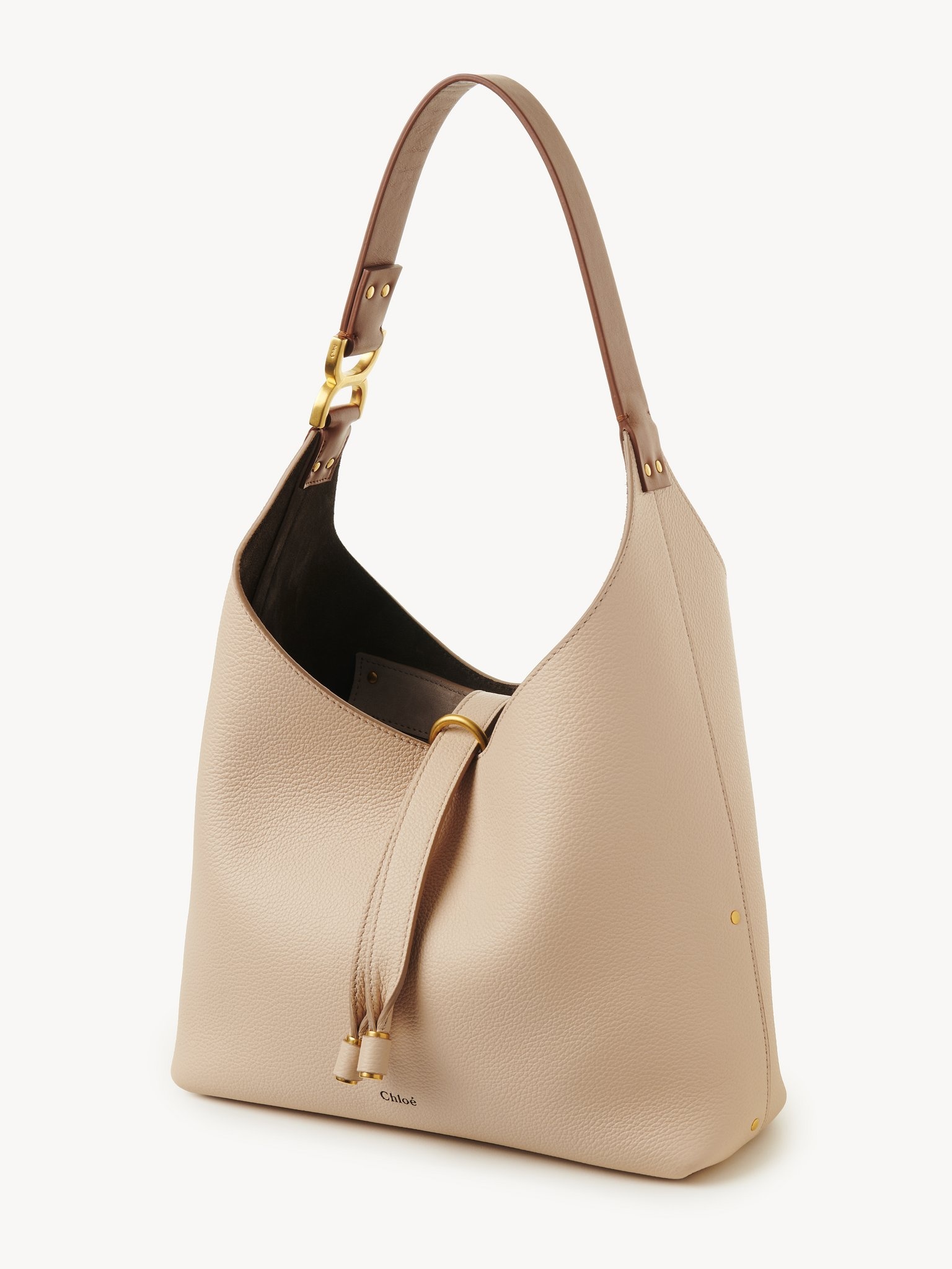 SMALL MARCIE HOBO BAG IN GRAINED LEATHER - 3