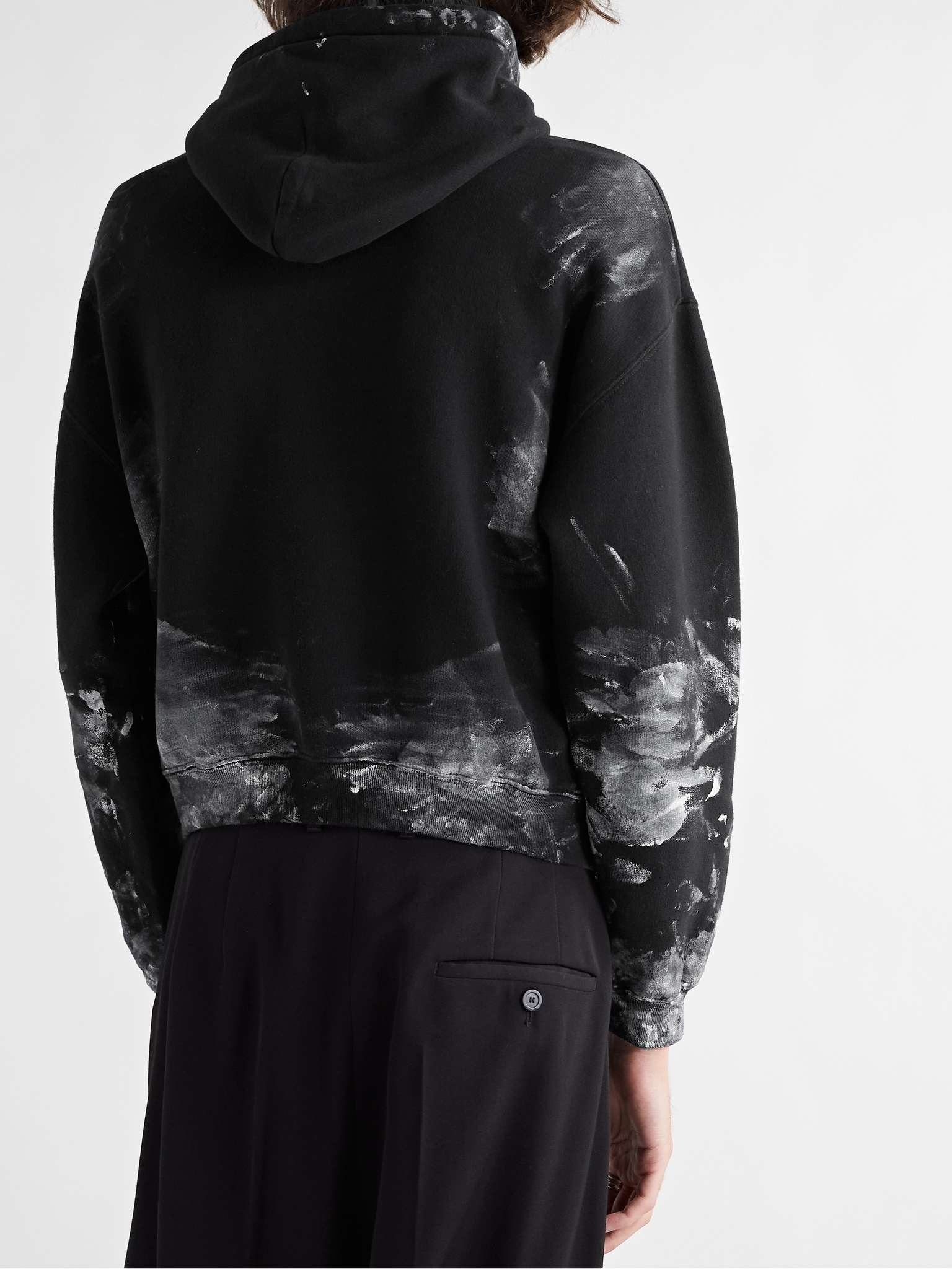 Paint-Splattered Cotton-Jersey Hoodie - 4