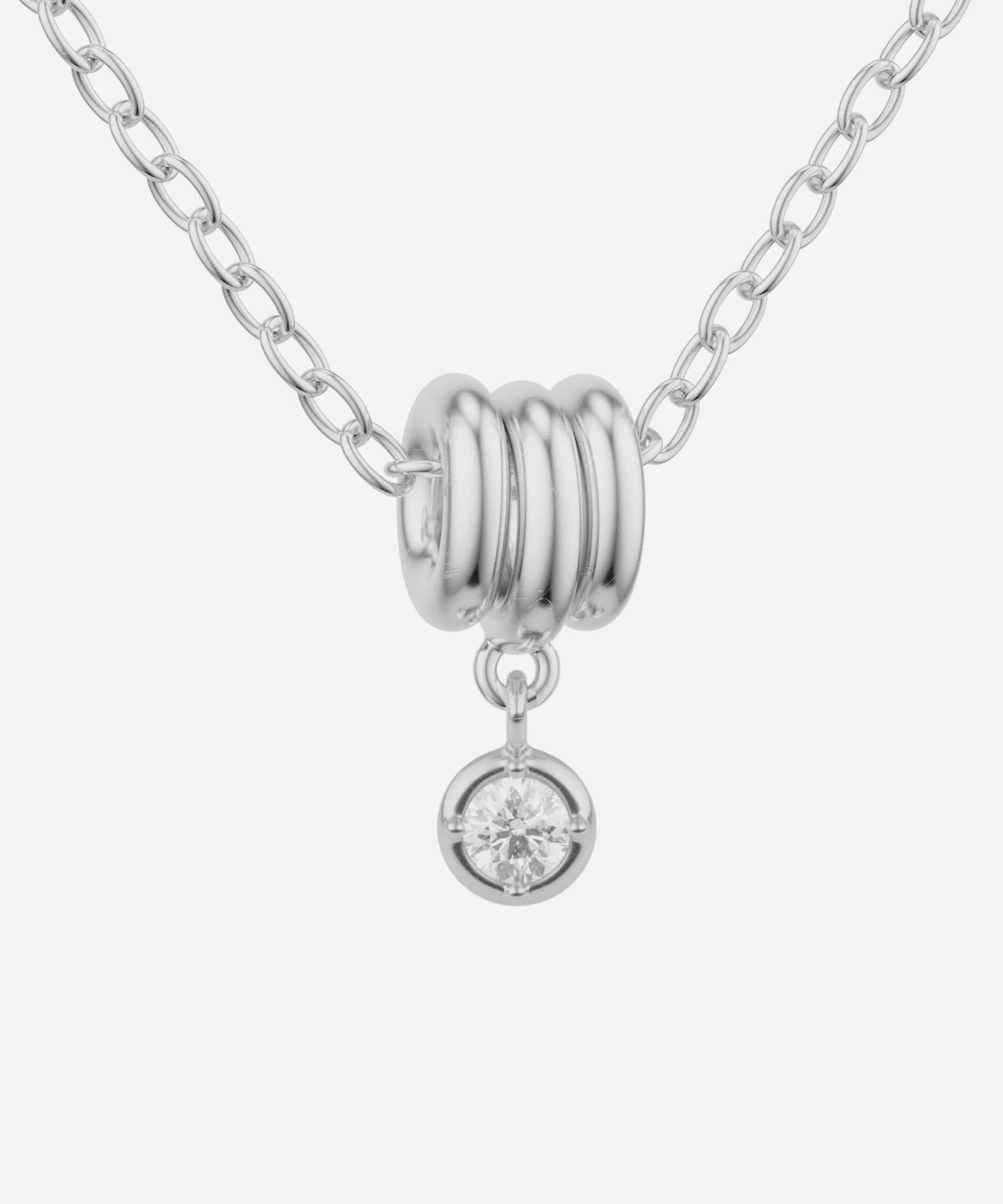 Sterling Silver Vesta Round Diamond Necklace - 1