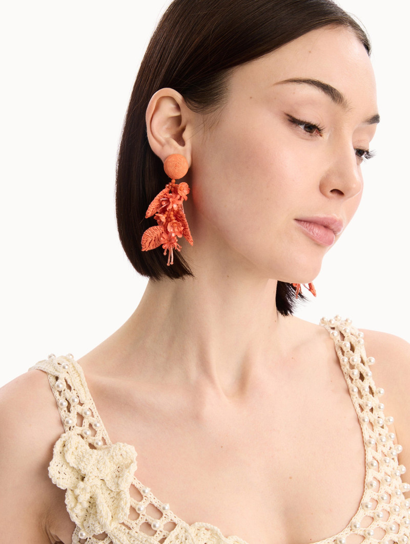 Oscar de la Renta RAFFIA TASSEL BOUQUET CLIP-ON EARRINGS outlook