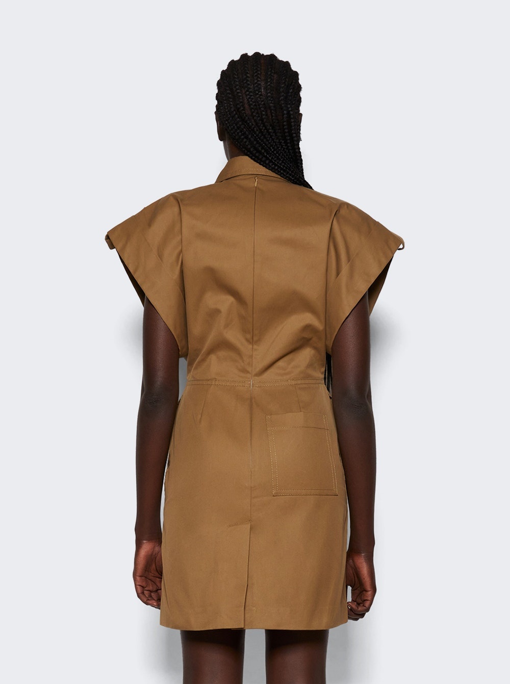 Gabardine Dress Dark Sand - 5