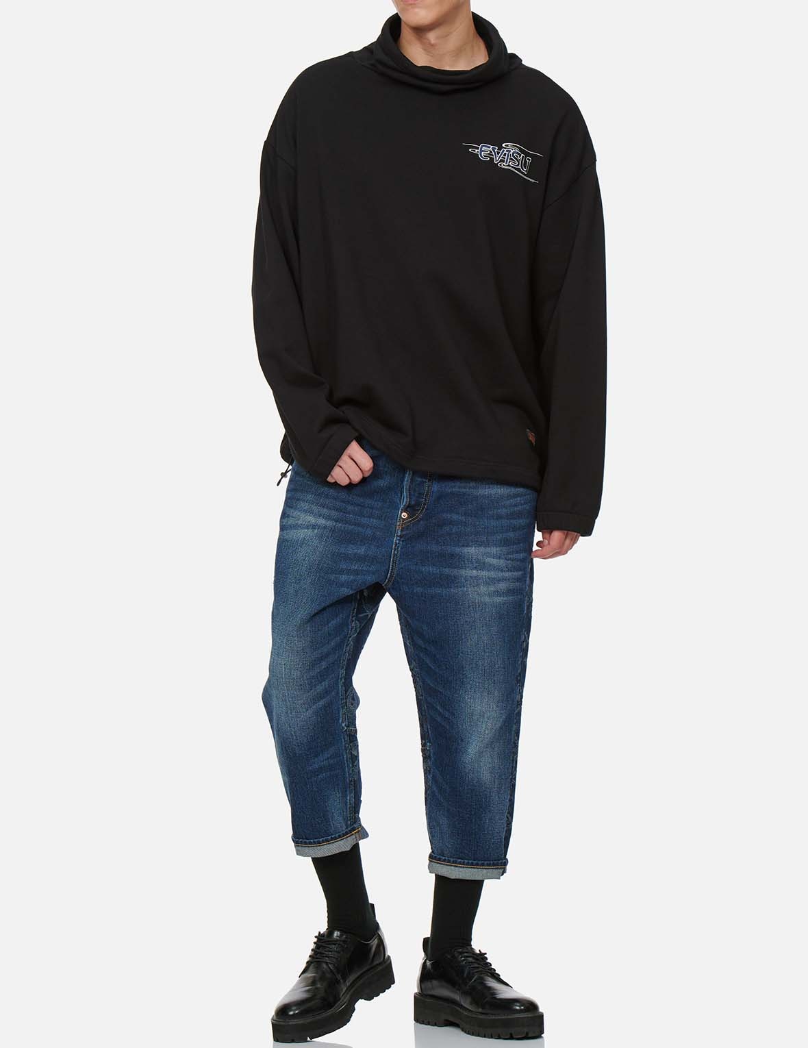 KAMON AND LOGO PRINT TURTLENECK SWEATSHIRT - 5