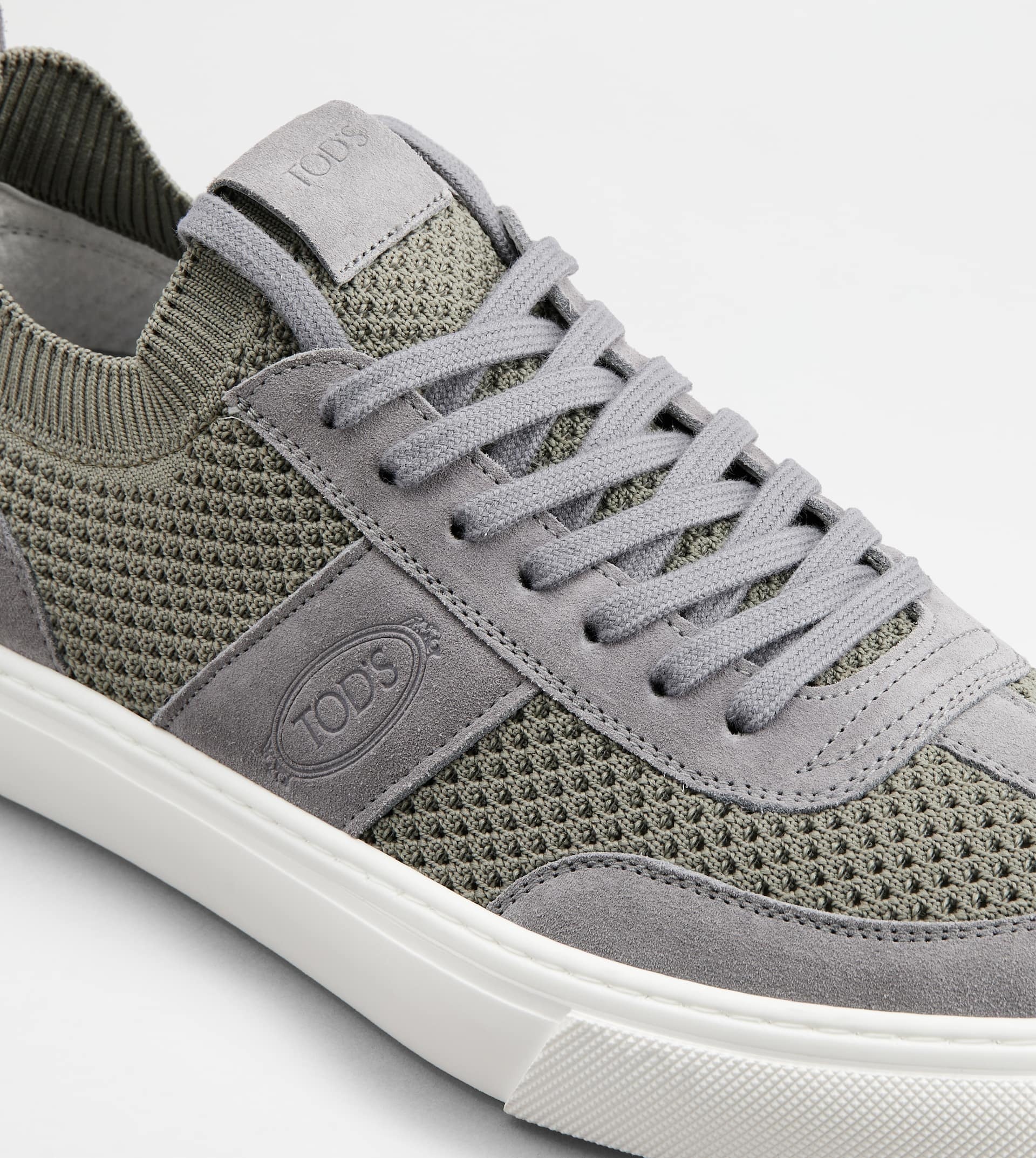 TOD'S SNEAKERS IN FABRIC AND SUEDE - GREY - 5