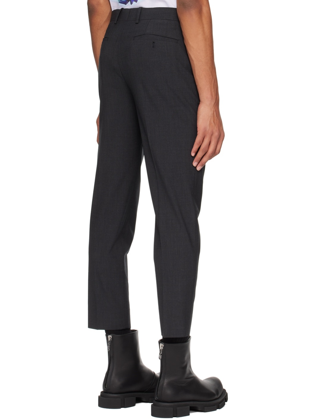 Gray Straight Trousers - 3