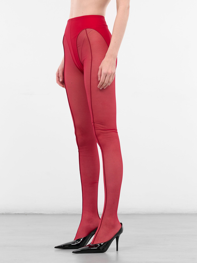 MUGLER Red Re-Edit Pantyhouse Tights outlook