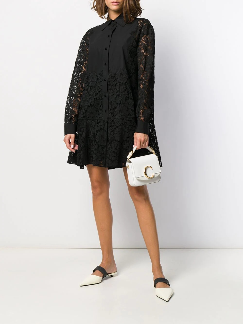 short button-up lace dress - 2
