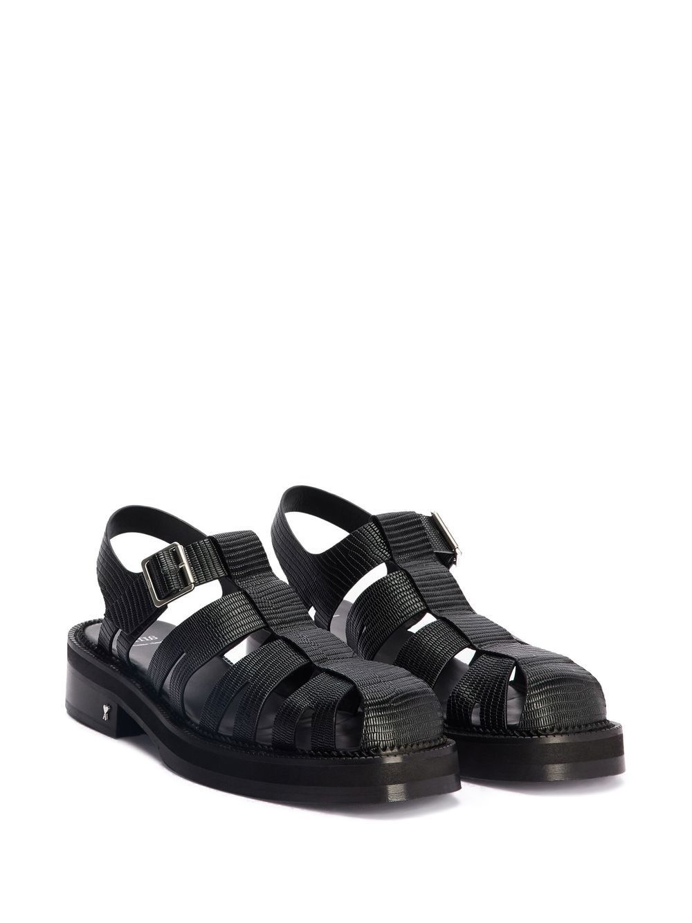 caged leather sandals - 2