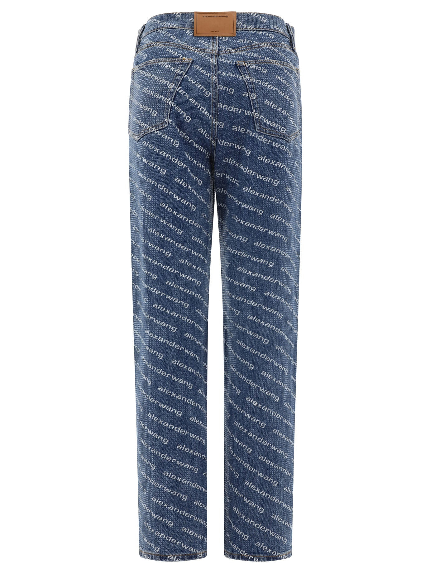 Alexander Wang Jeans With Logo Crystal Hotfix - 2