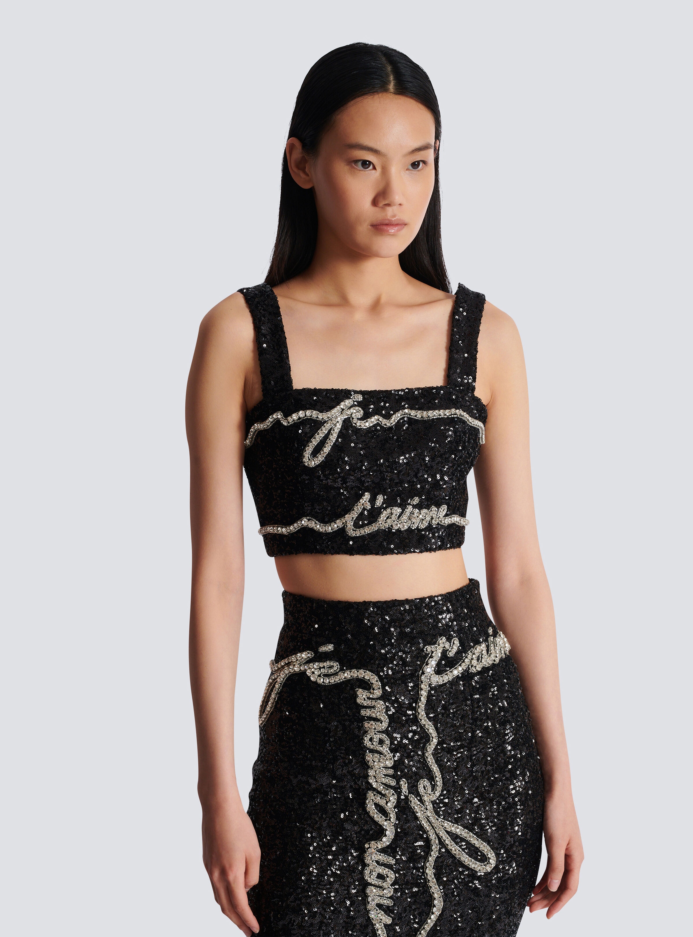 Cropped top with "Love Letter" embroidery - 6