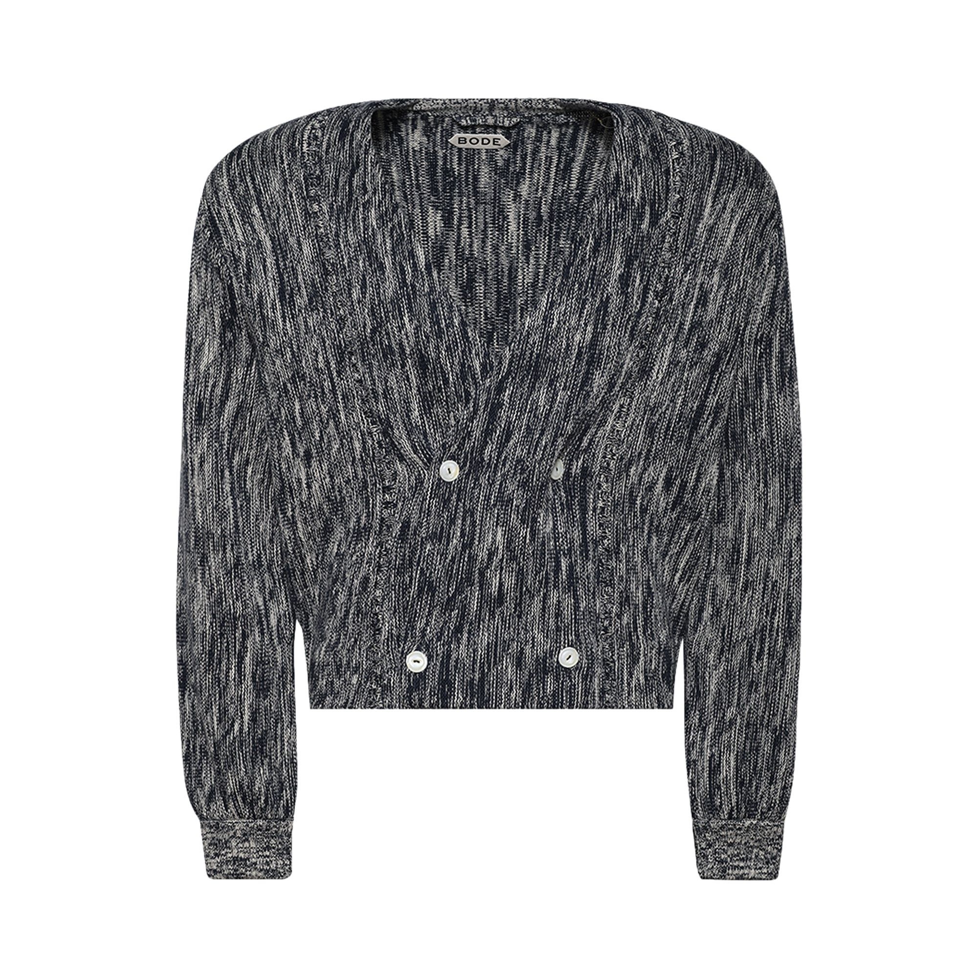 Bode Double-Breasted Cardigan 'Navy/White' - 1
