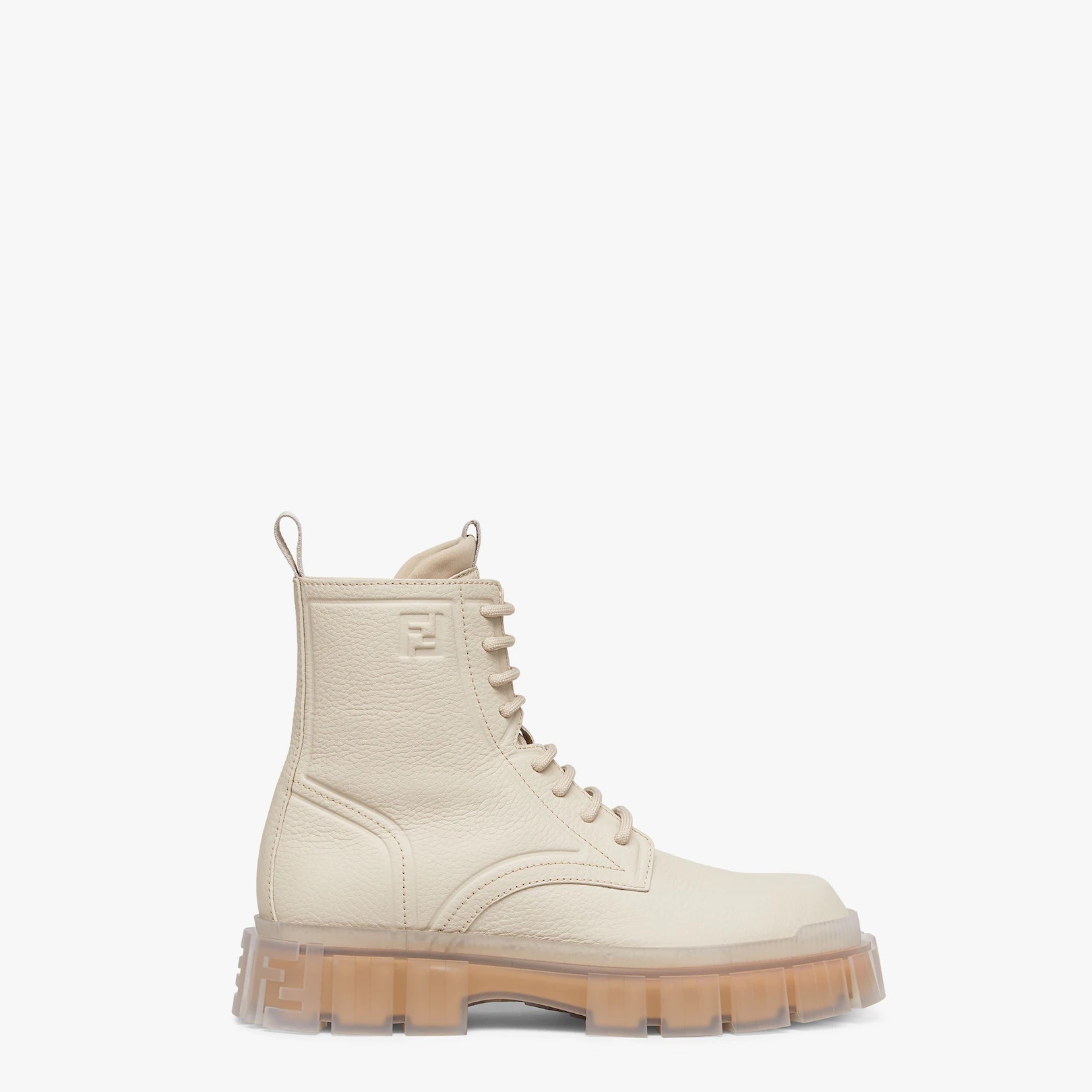Beige leather ankle boots - 1