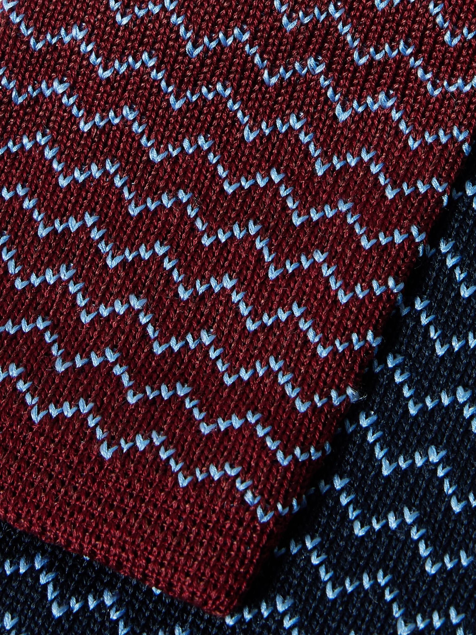 Two-Pack 6cm Knitted Cotton and Silk-Blend Tie Multi - 3