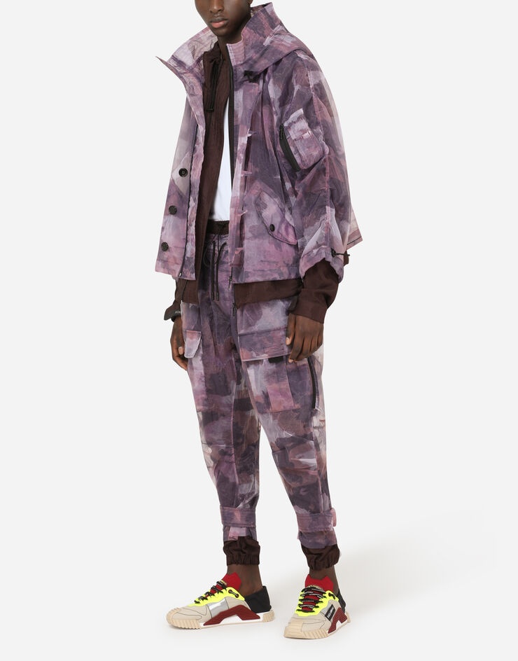 Camouflage-print organza jacket with DG logo - 7