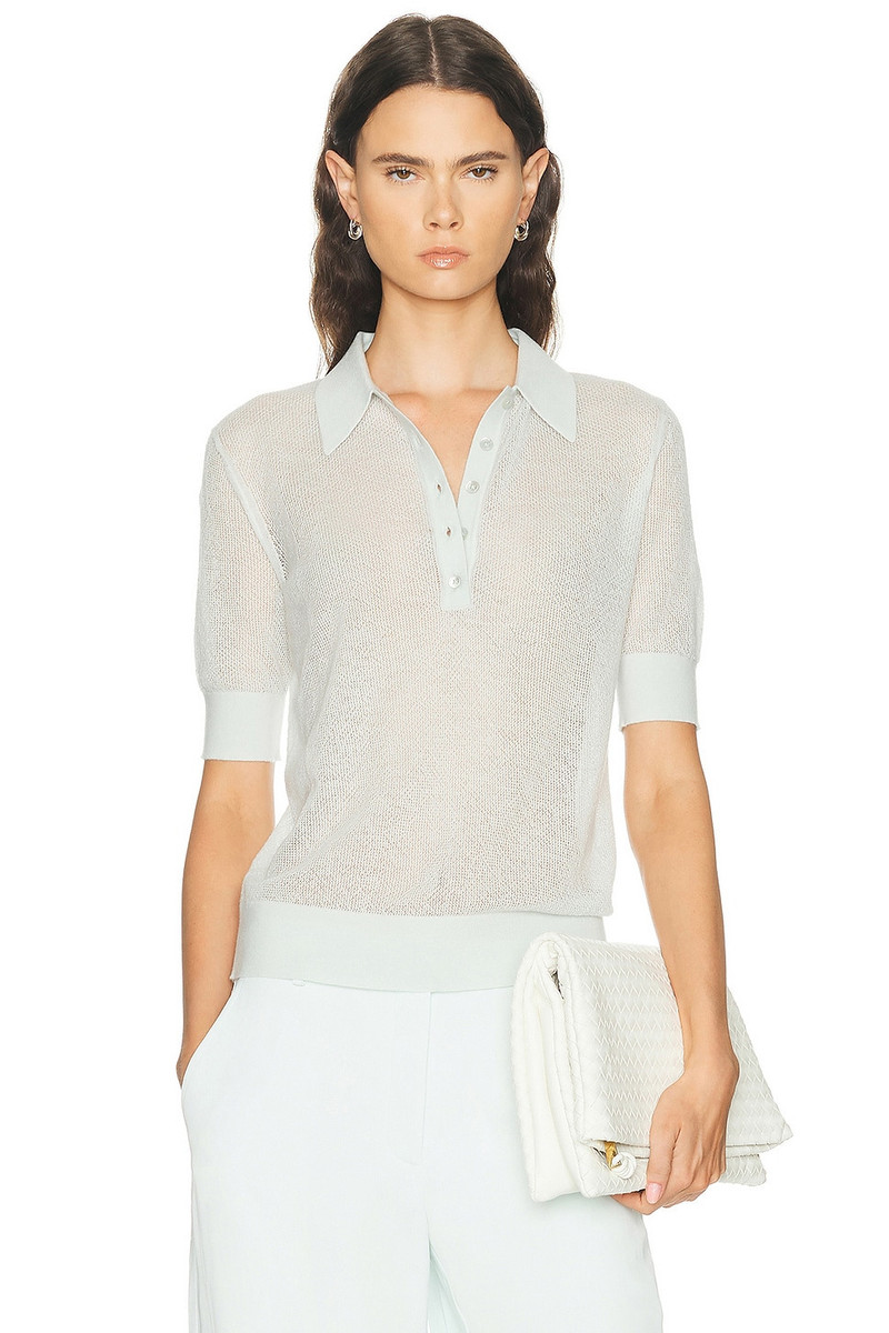 Open Stitch Slim Polo Top 1