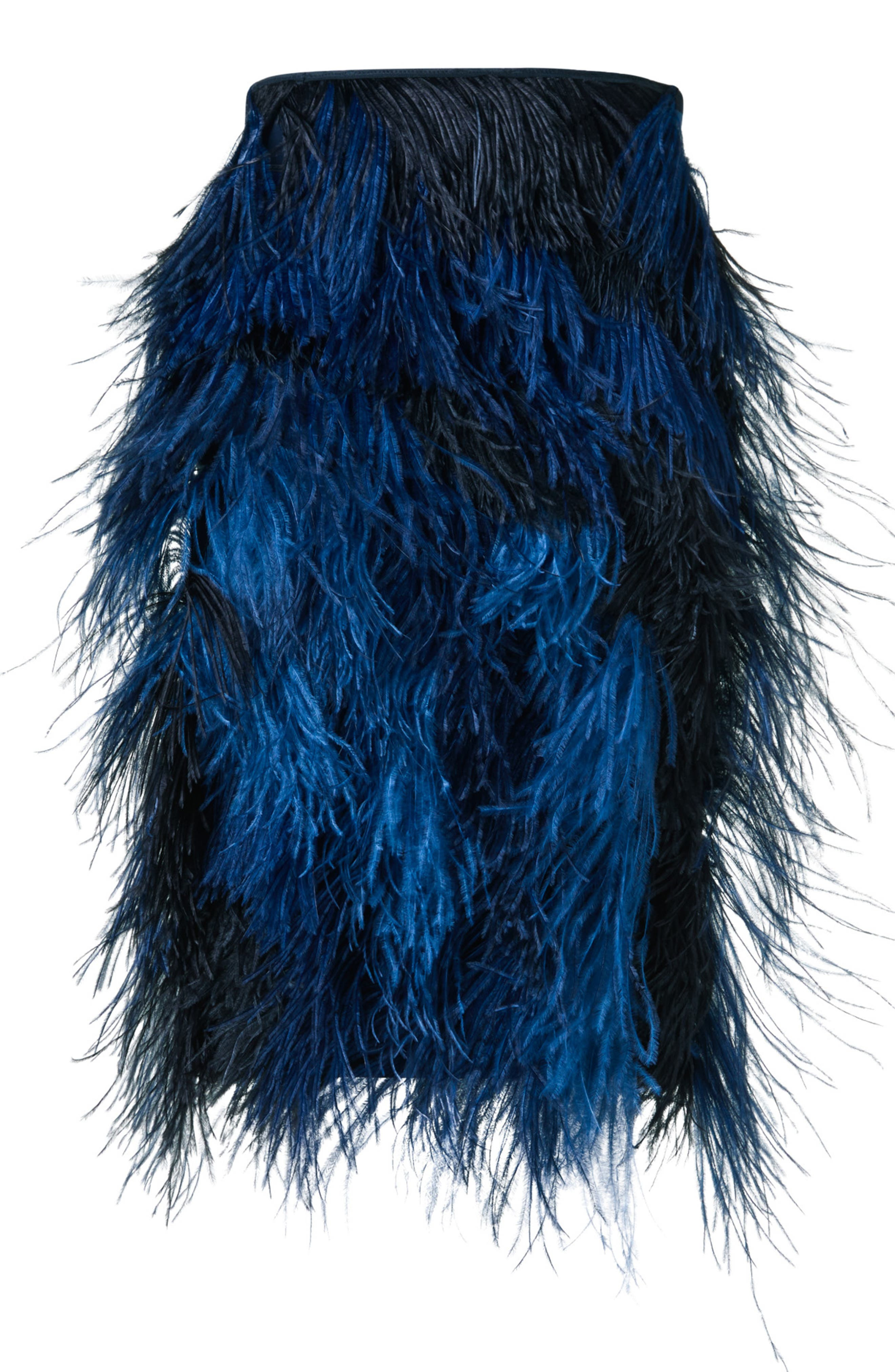 Akris Feather Front Wool Blend Pencil Skirt in Navy at Nordstrom - 5