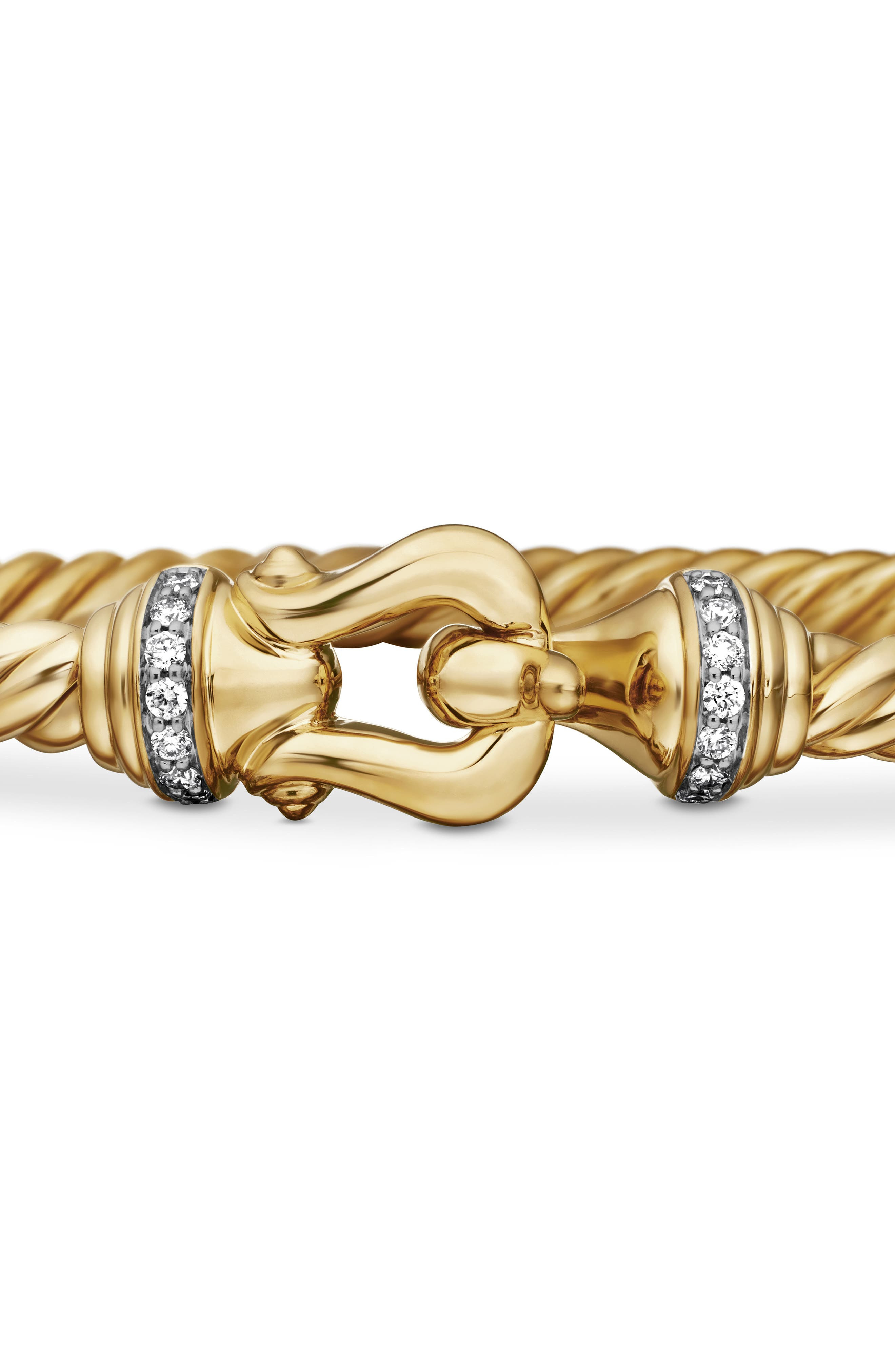 David Yurman Buckle Cablespira® 18K Yellow Gold & Diamond Bracelet, 3.5mm in Gold/Diamond at Nordstr - 4
