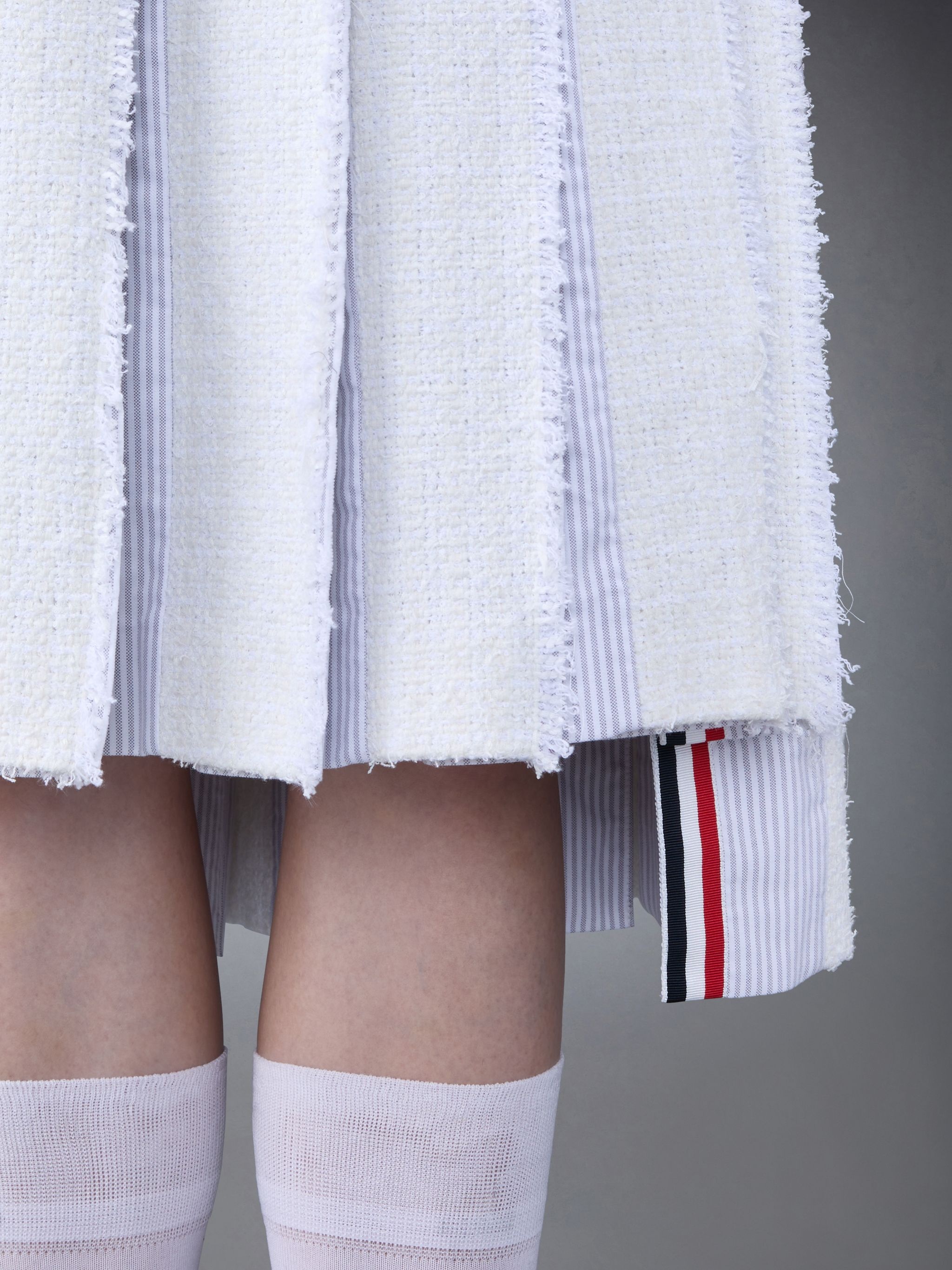 4-Bar tweed pleated skirt - 5