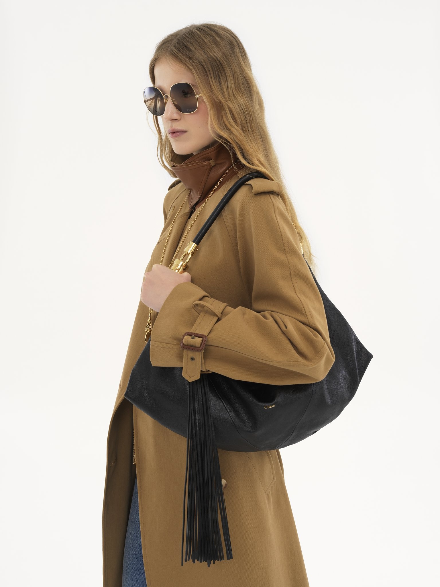 CHLOÉ FOULARD SHOULDER BAG IN GRAINED LEATHER - 2