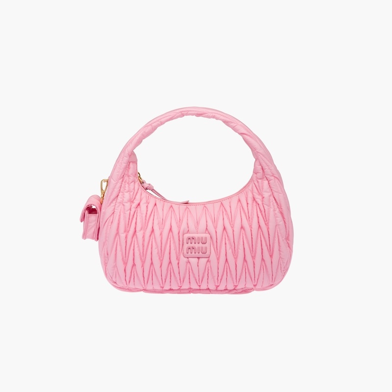 Miu Wander matelassé regenerated nylon hobo bag - 2